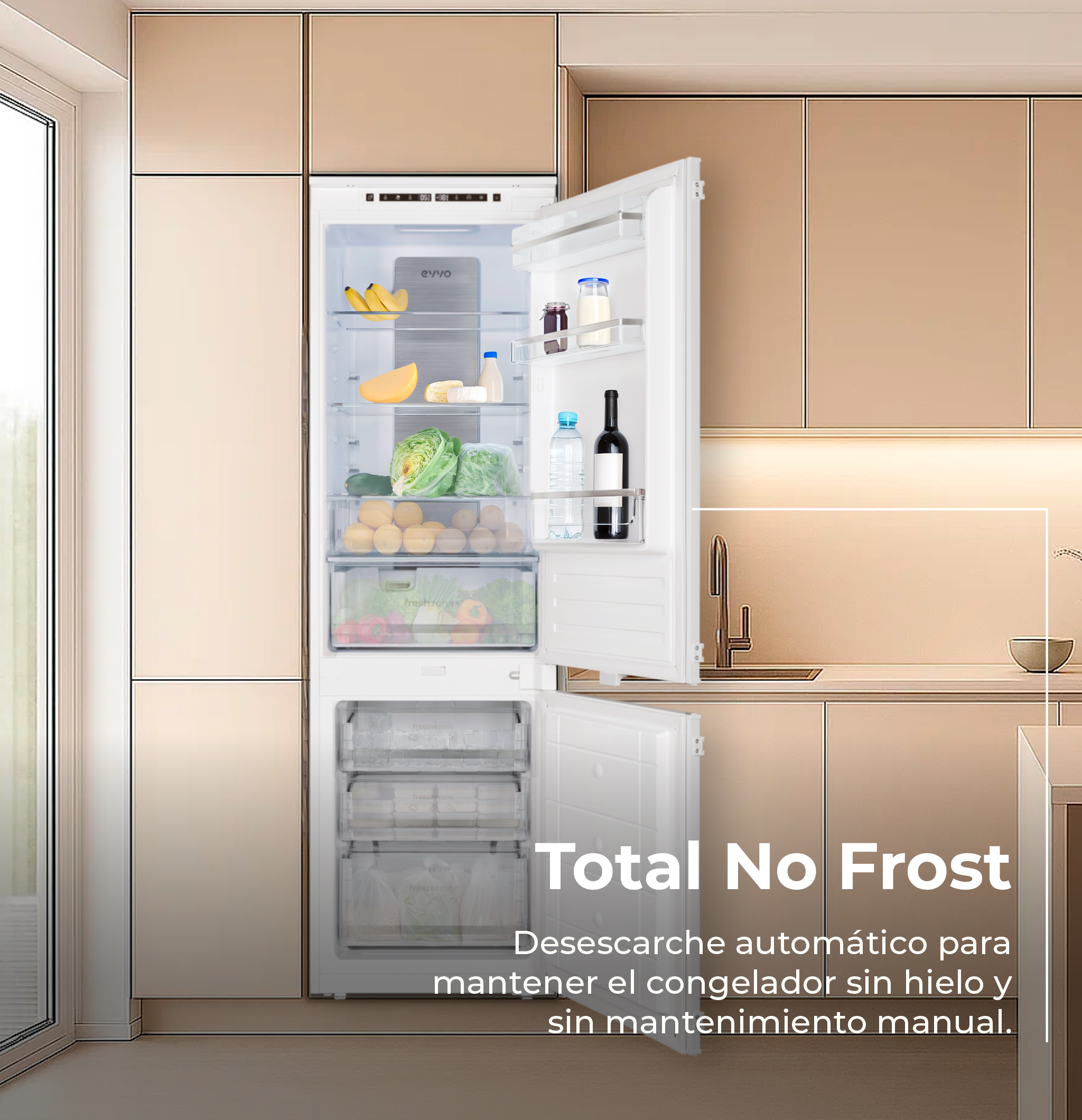 Frigorífico Combi EVVO F60W Glass