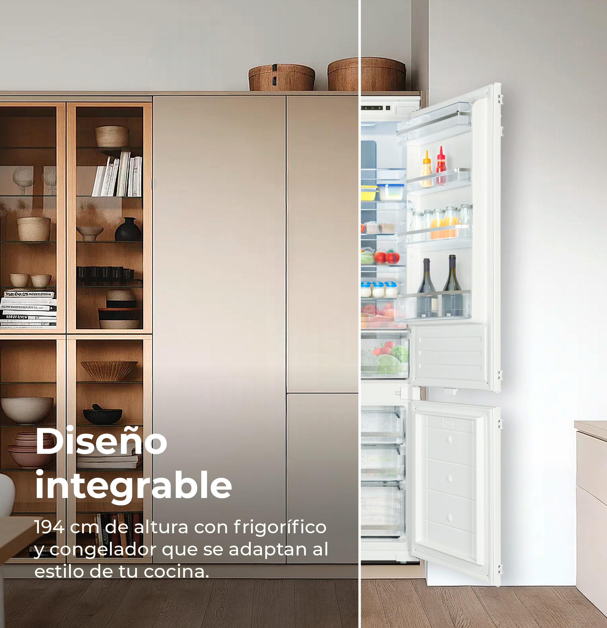 Frigorífico Combi EVVO F60W Glass