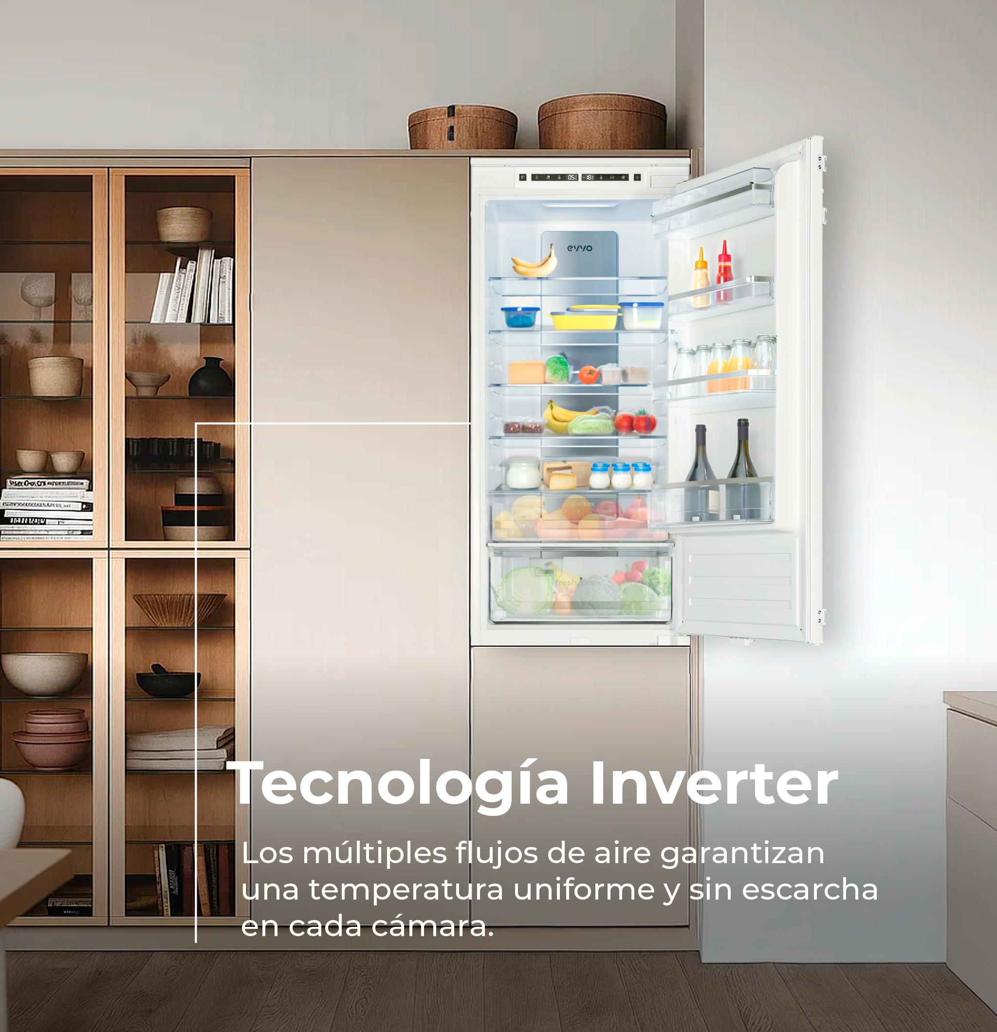 Frigorífico Combi EVVO F60W Glass