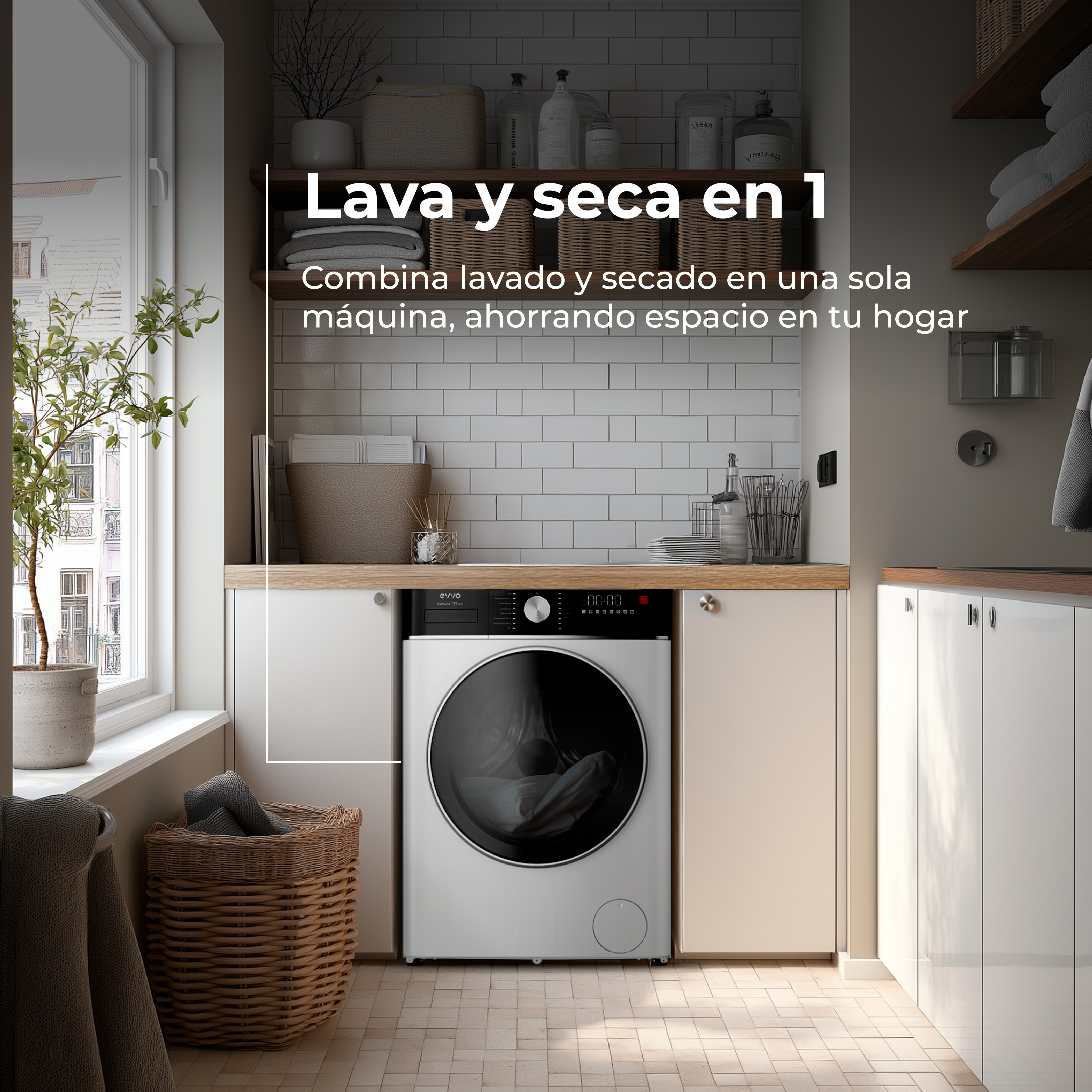 Máquina de Lavar e Secar Roupa EVVO Nature M