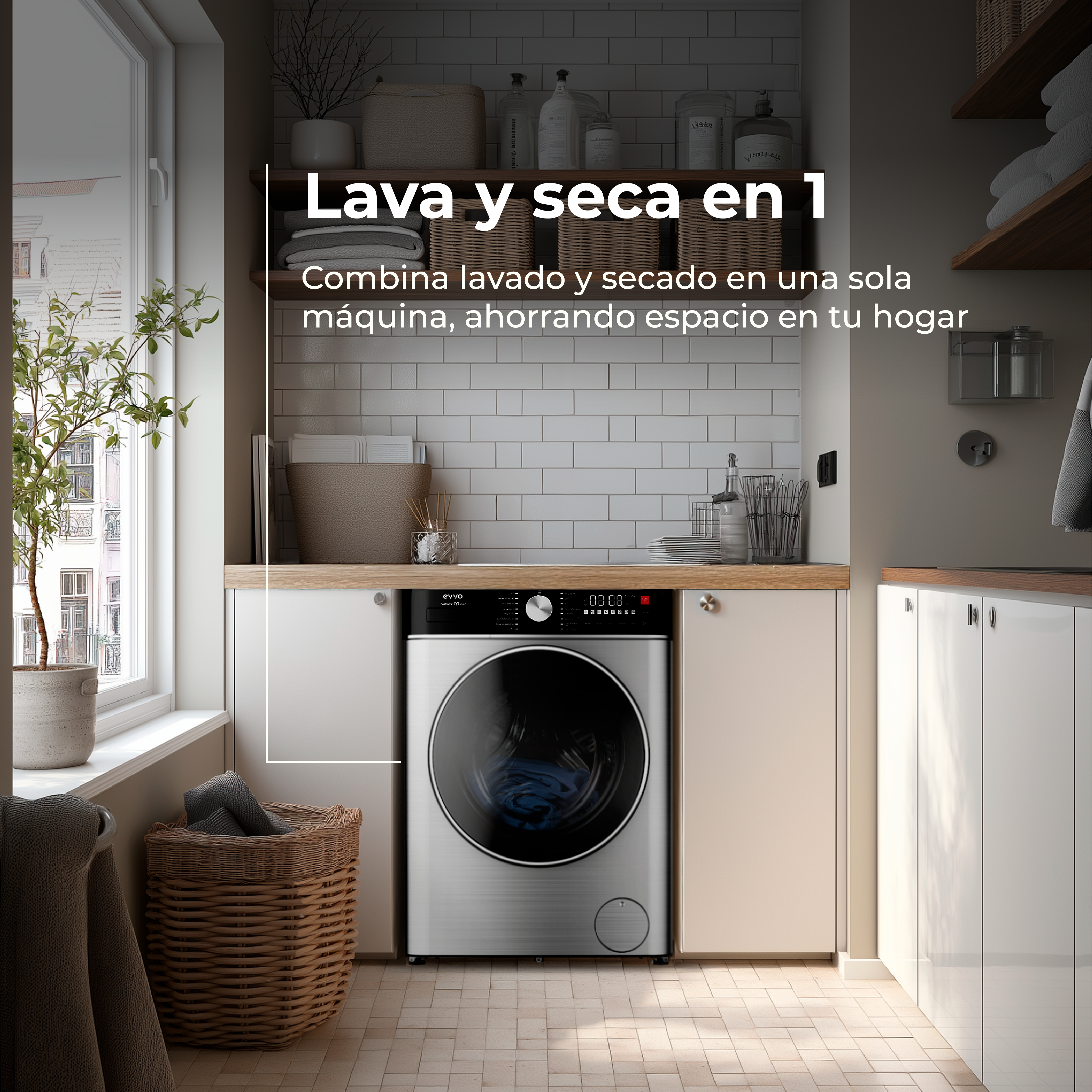 Máquina de Lavar e Secar Roupa EVVO Nature M