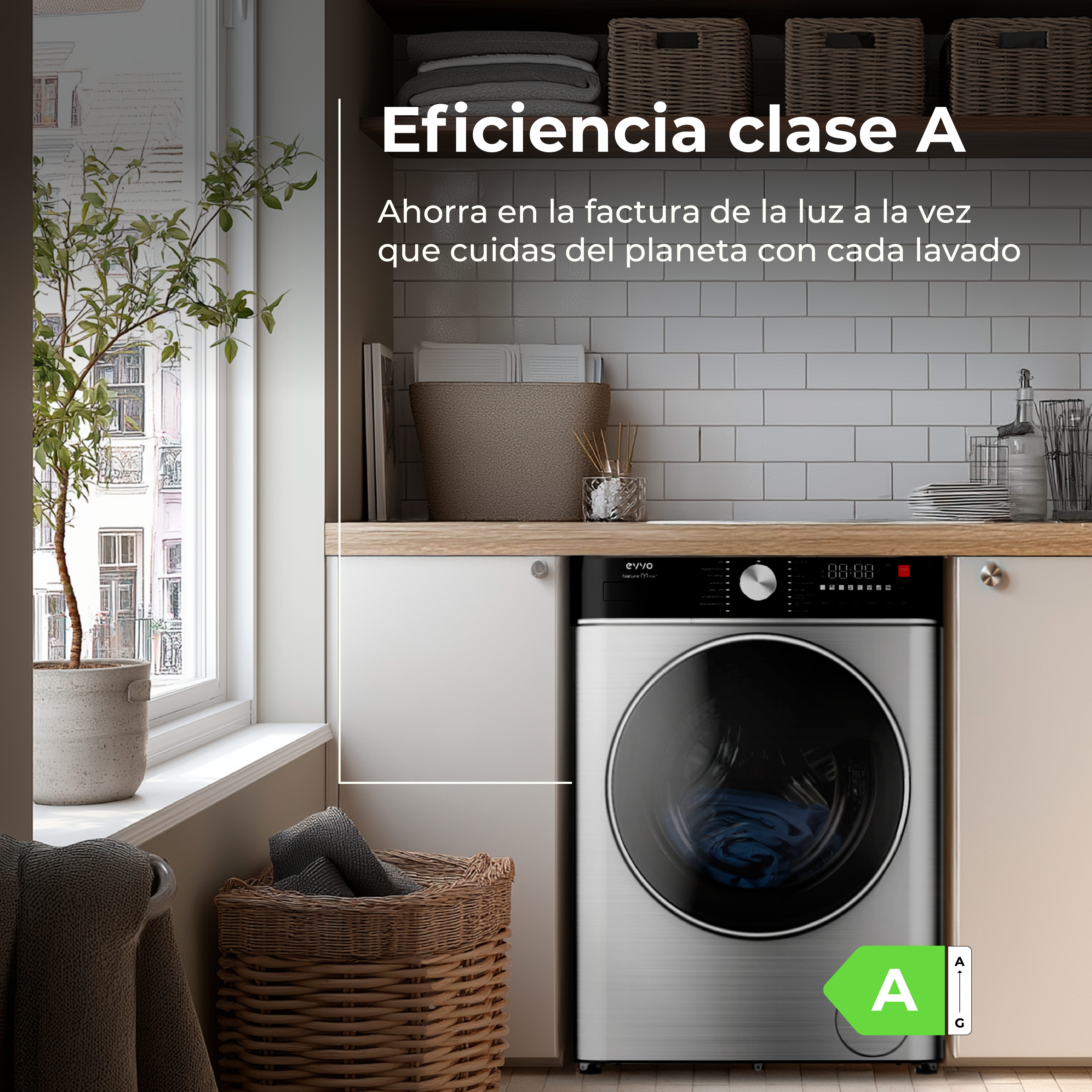 Máquina de Lavar e Secar Roupa EVVO Nature M