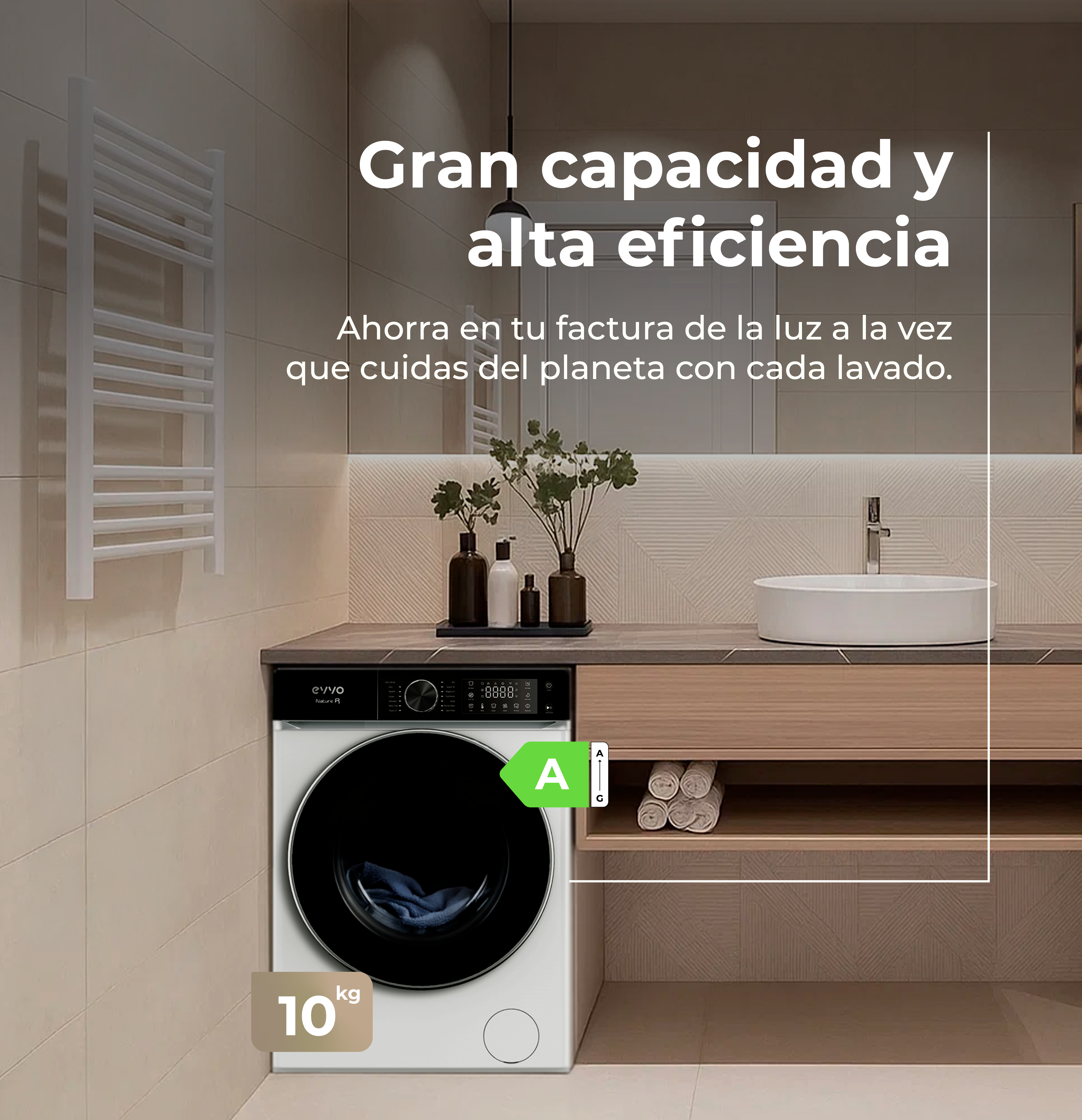 Máquina de Lavar Roupa EVVO Nature R