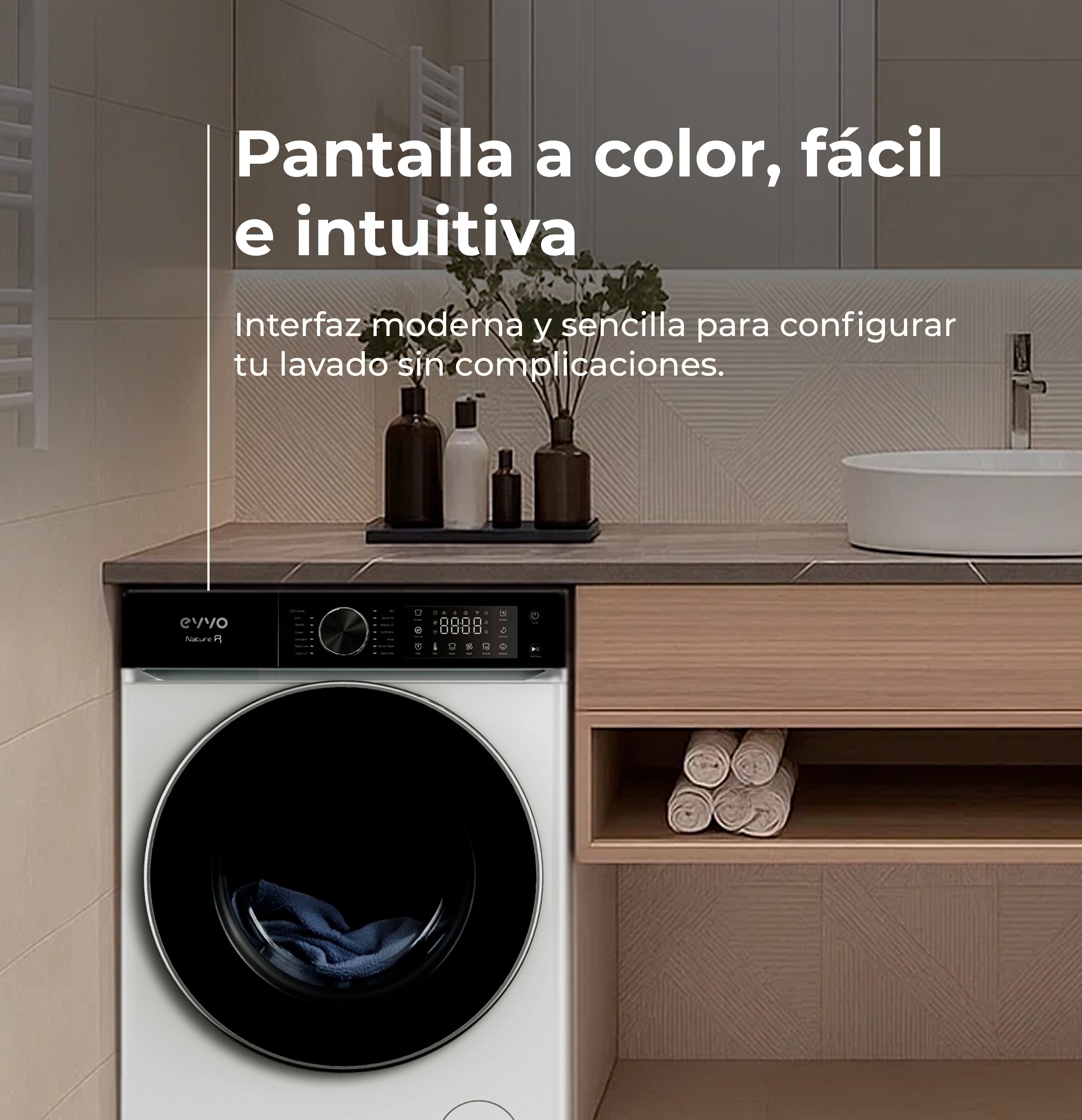 Máquina de Lavar Roupa EVVO Nature R