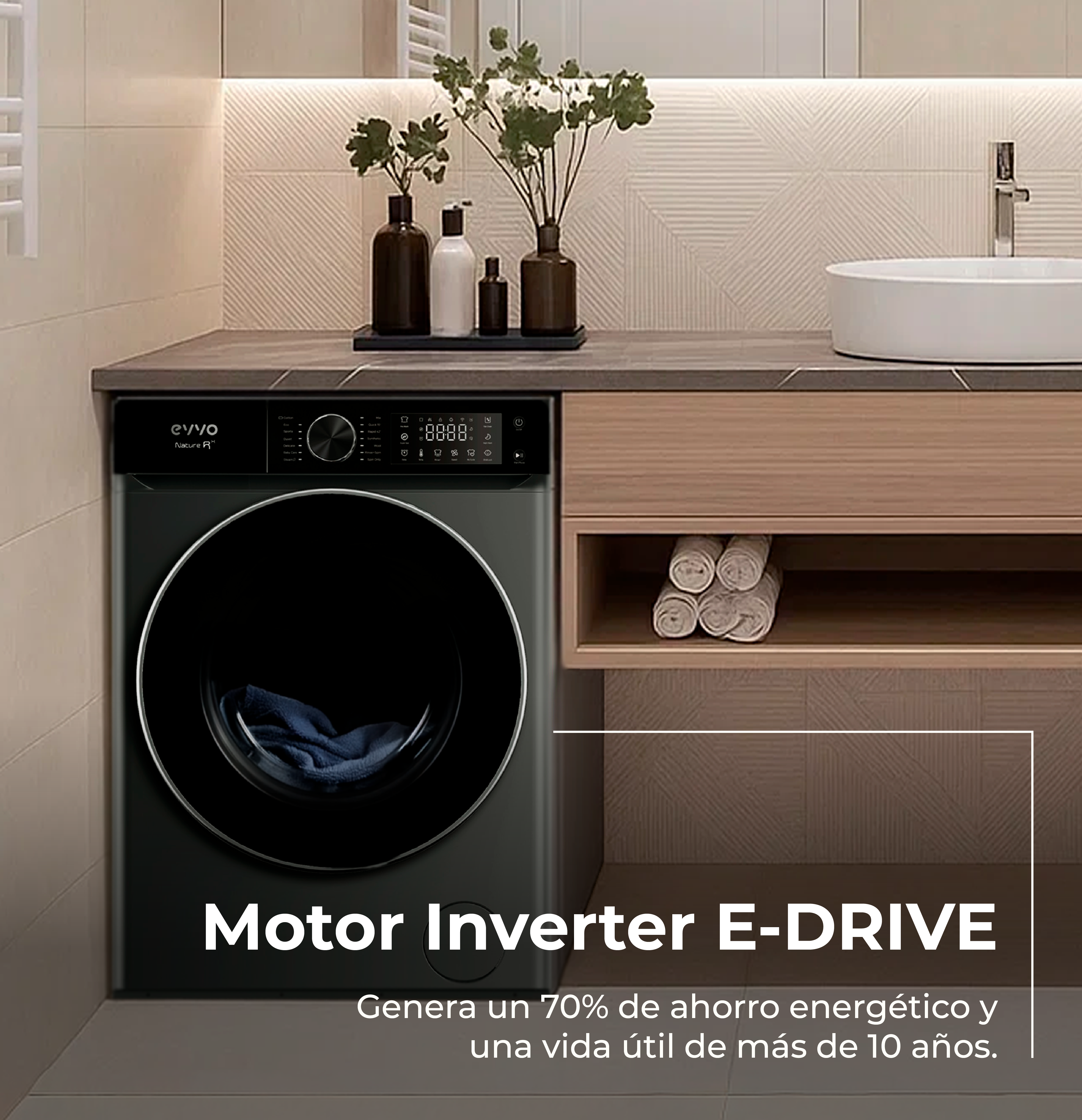 Máquina de Lavar Roupa EVVO Nature R