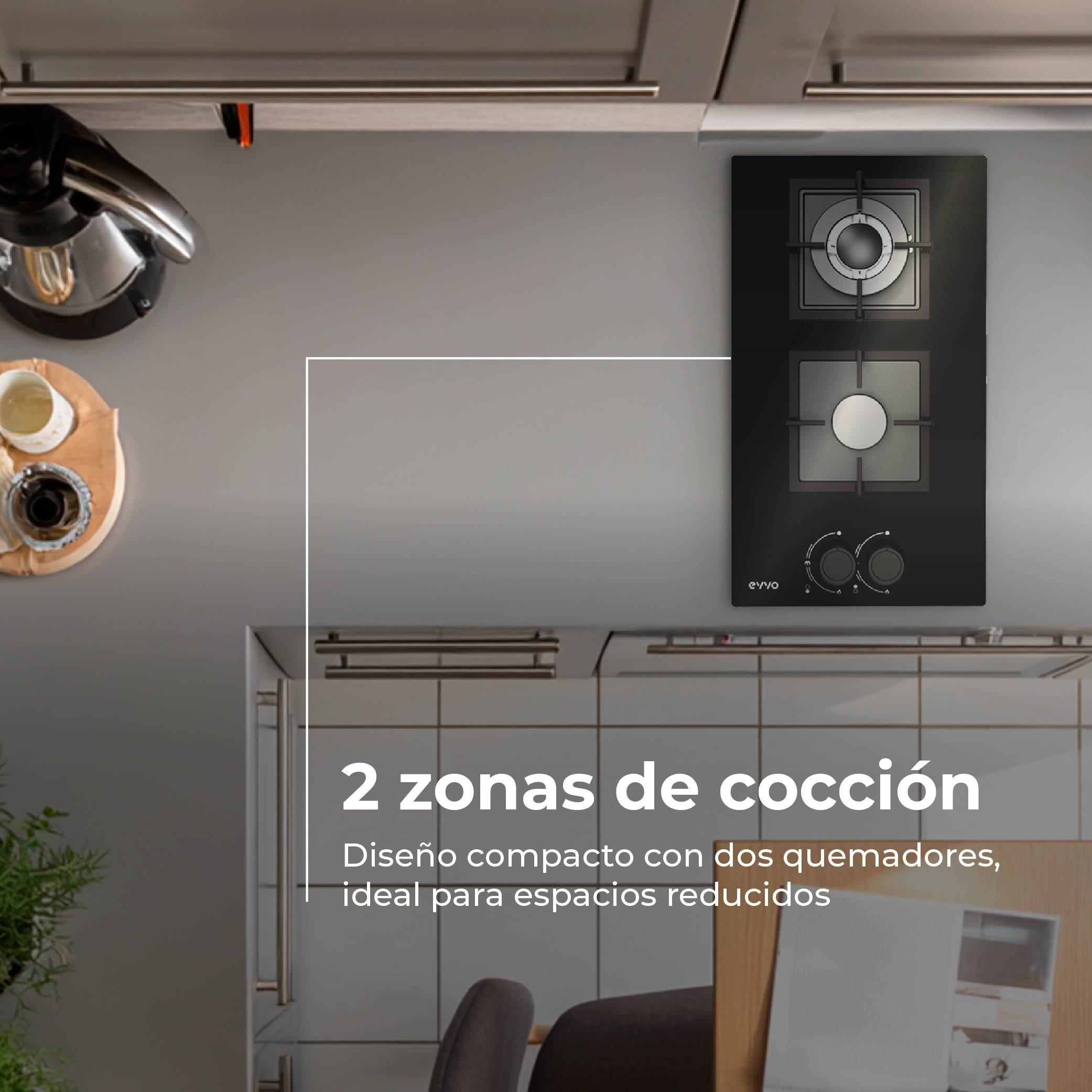 Placa de Gas V35 Glass