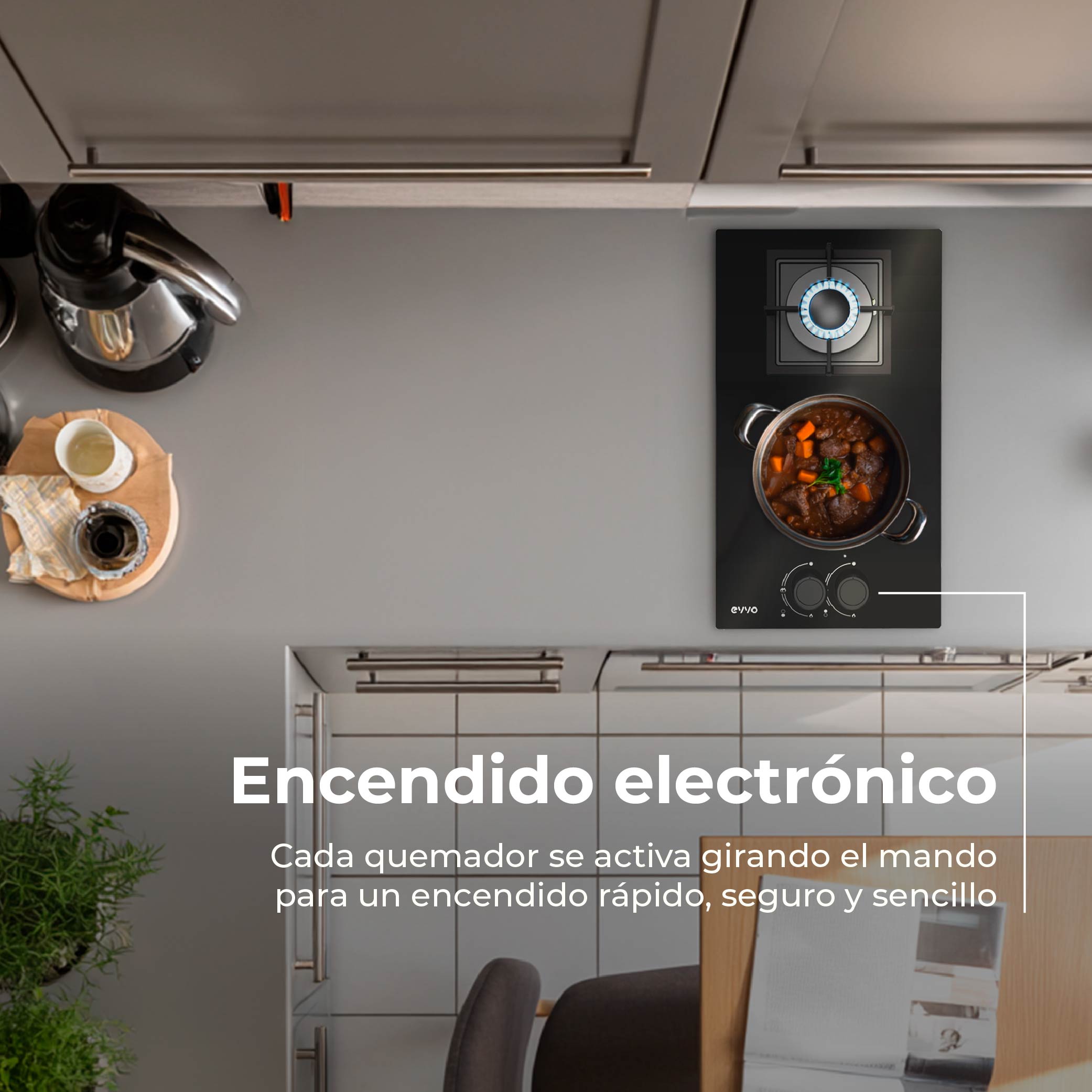 Placa de Gas V35 Glass