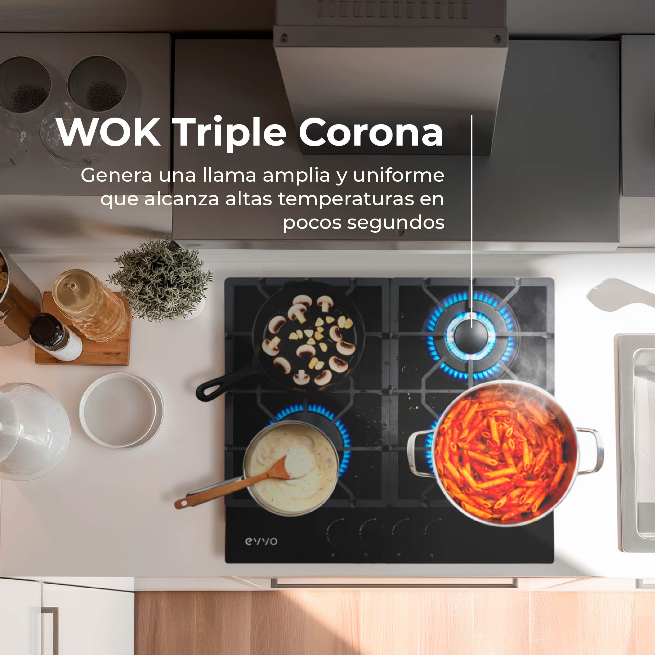 Placa de Gas V70 Glass