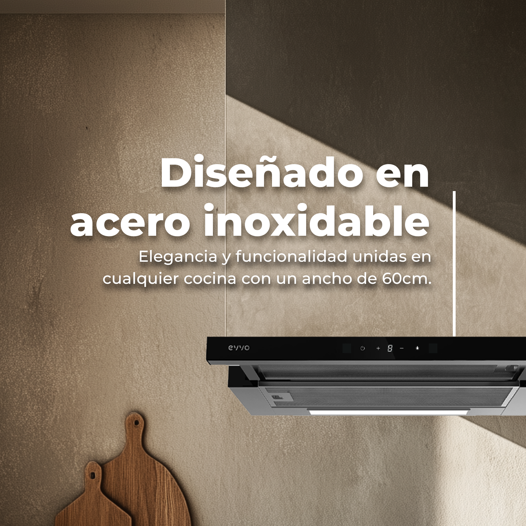 Campana Extractora Telescópica EVVO CE12 Black