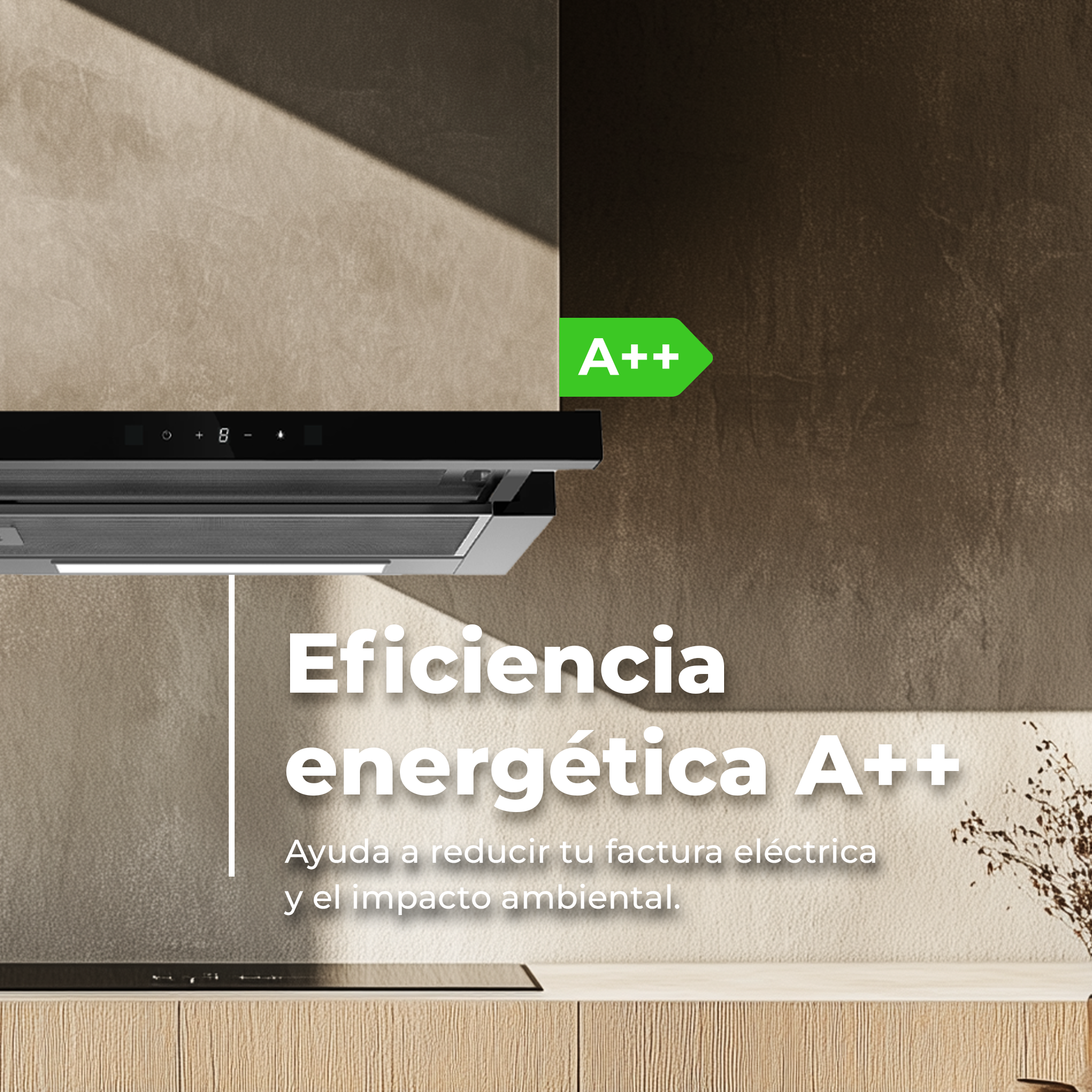 Campana Extractora Telescópica EVVO CE12 Black