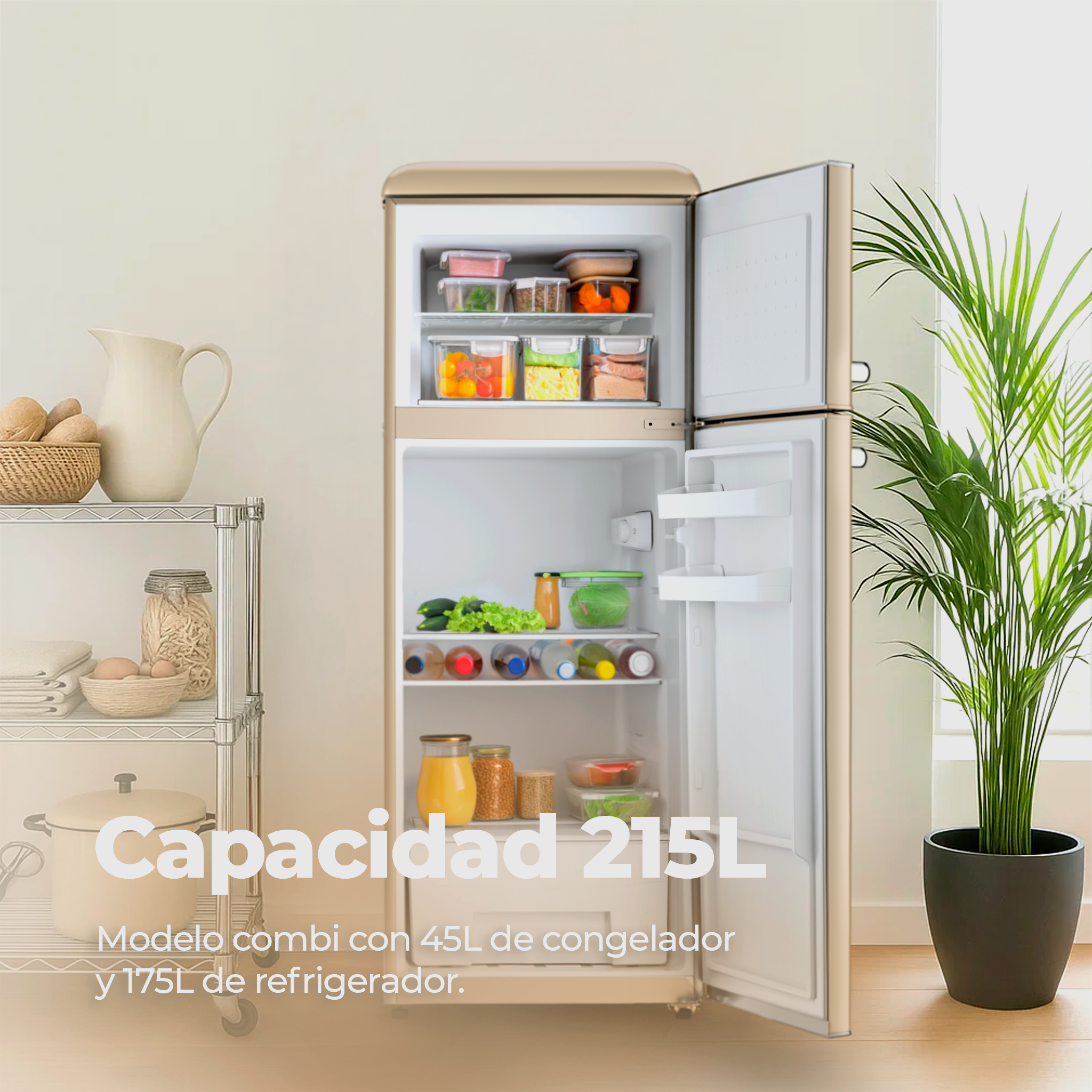 Frigorífico 2 puertas EVVO F45 Retro
