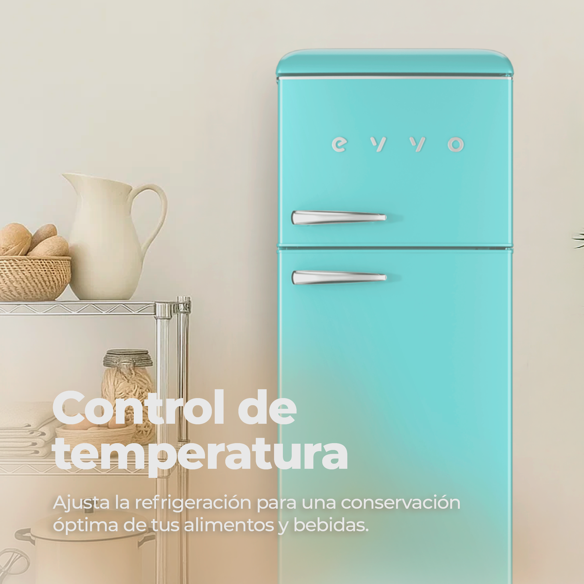 Frigorífico 2 puertas EVVO F45 Retro