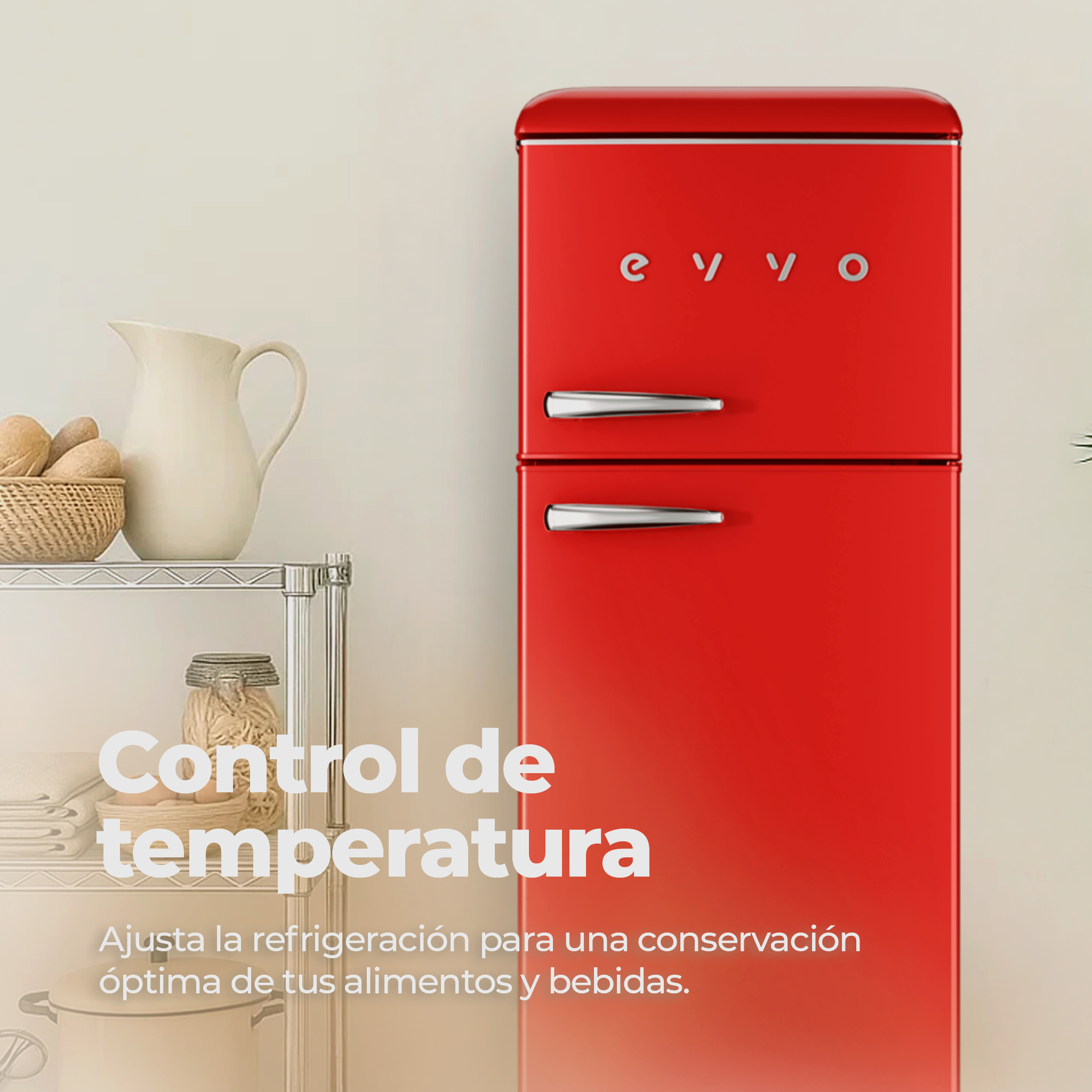 Frigorífico 2 puertas EVVO F45 Retro