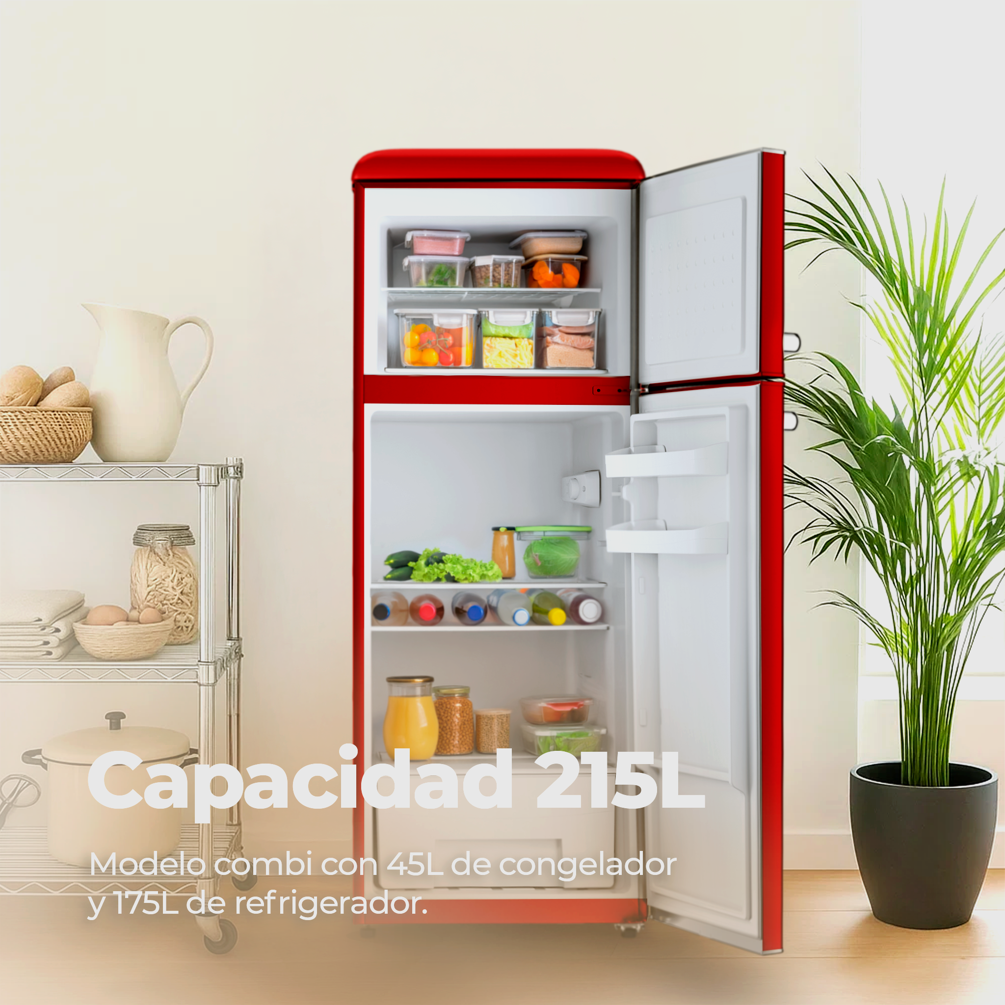 Frigorífico 2 puertas EVVO F45 Retro
