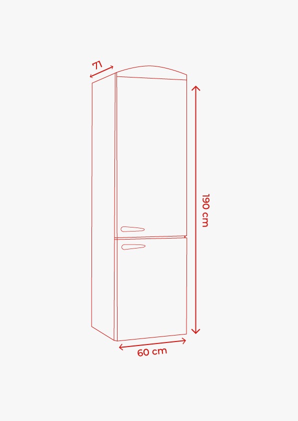 Frigorífico Combi Evvo F60 Retro Reacondicionado Clase A