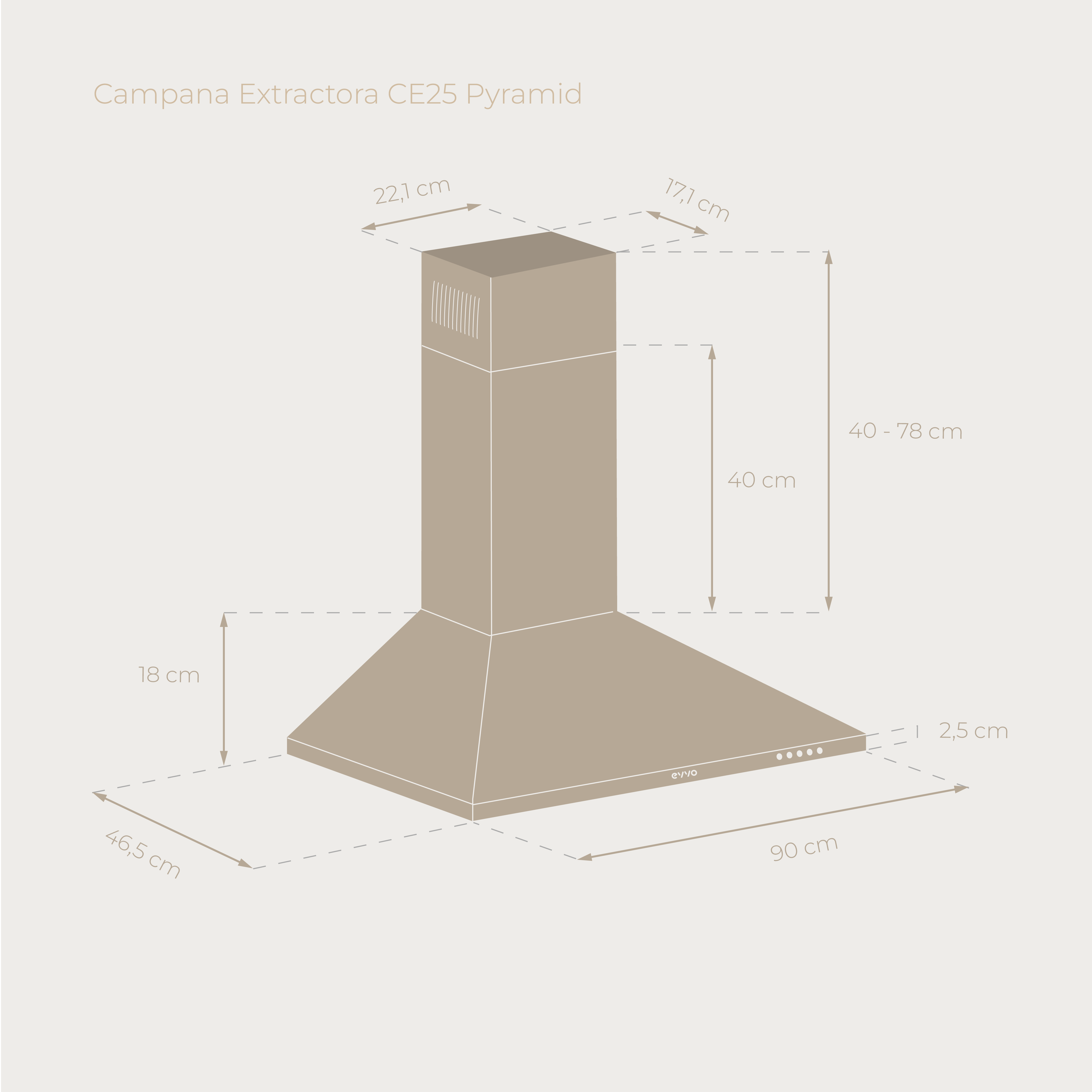 Campana Extractora EVVO CE25 Pyramid