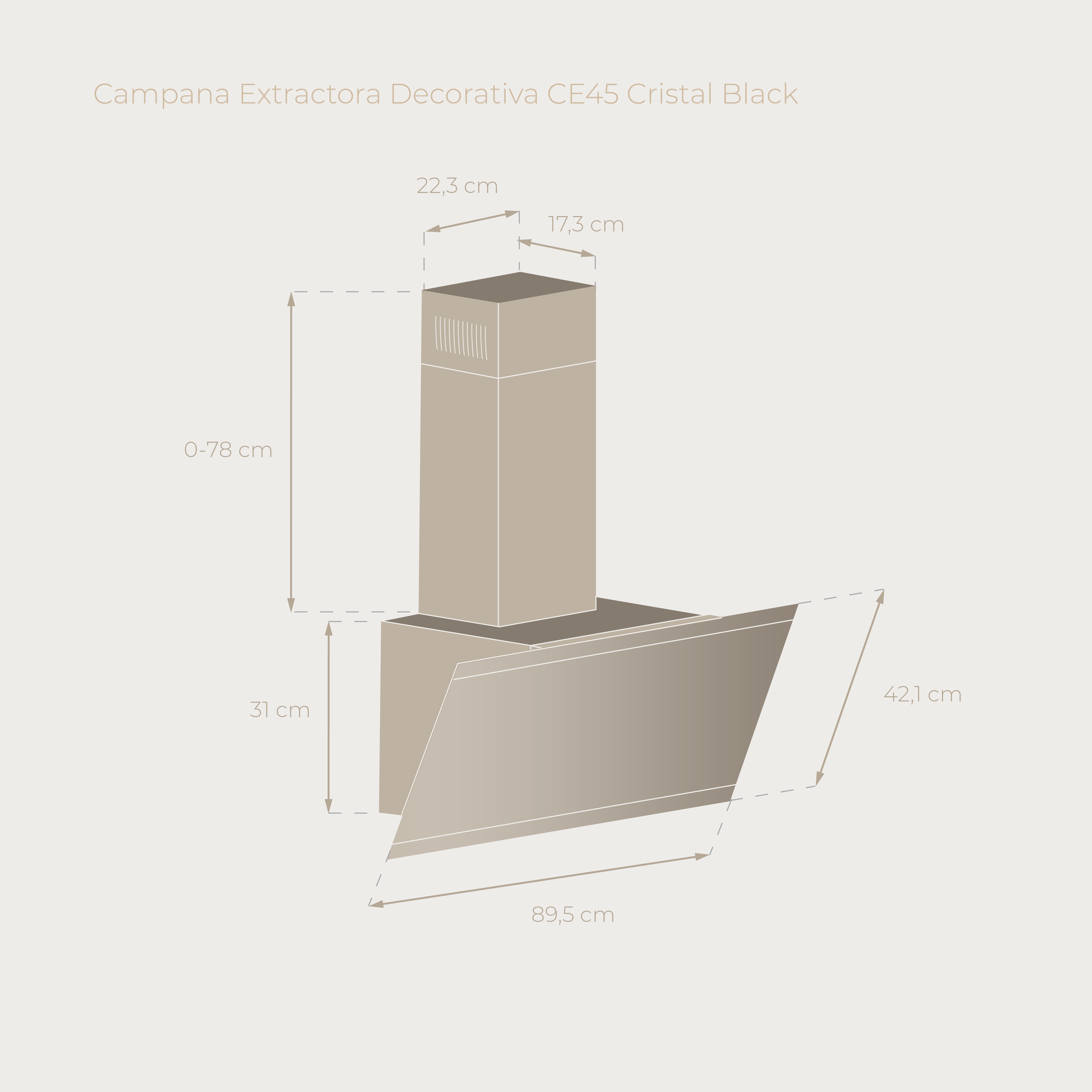 Campana Extractora Decorativa EVVO CE45 Cristal Black