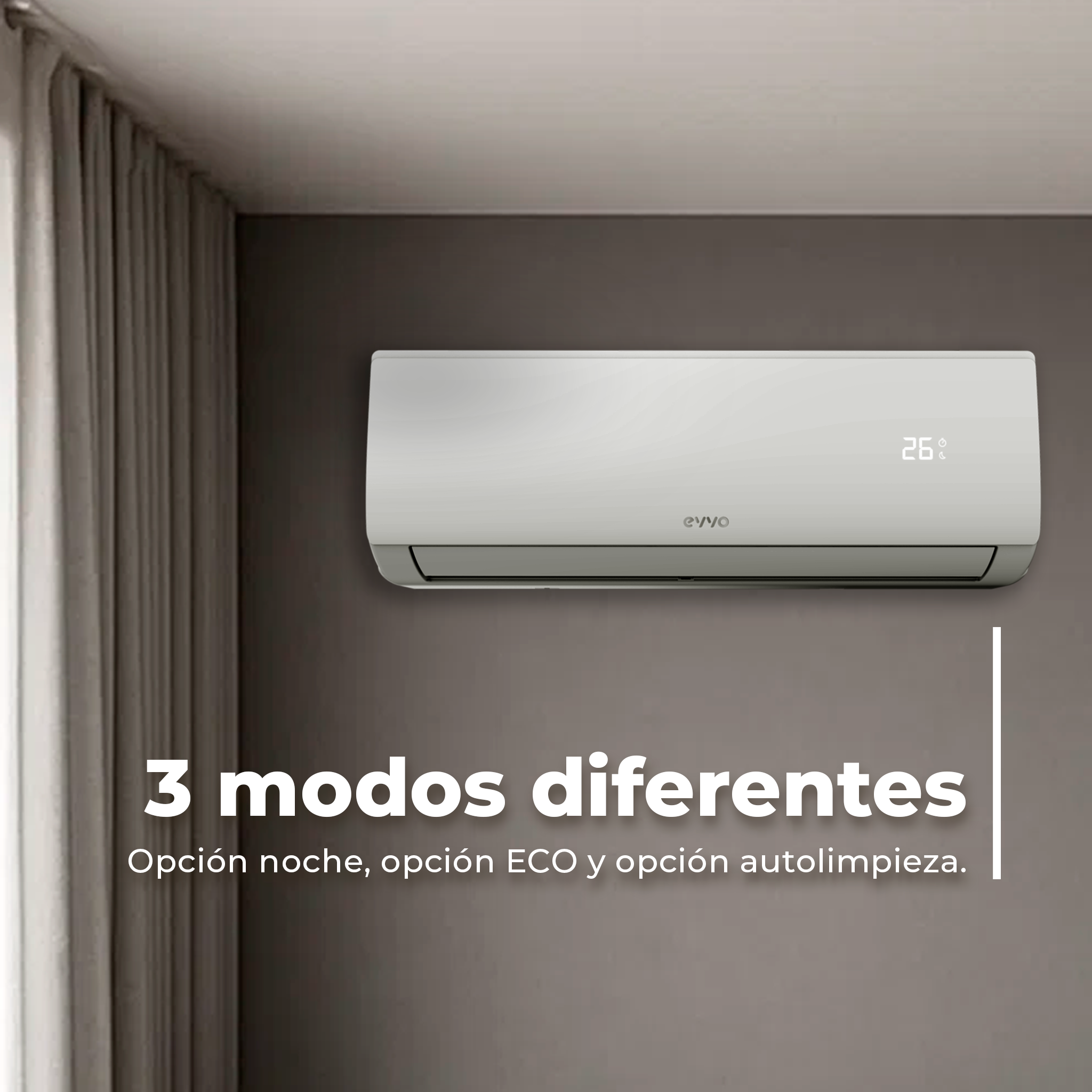 Aire acondicionado split EVVO Clima WiFi 3x1