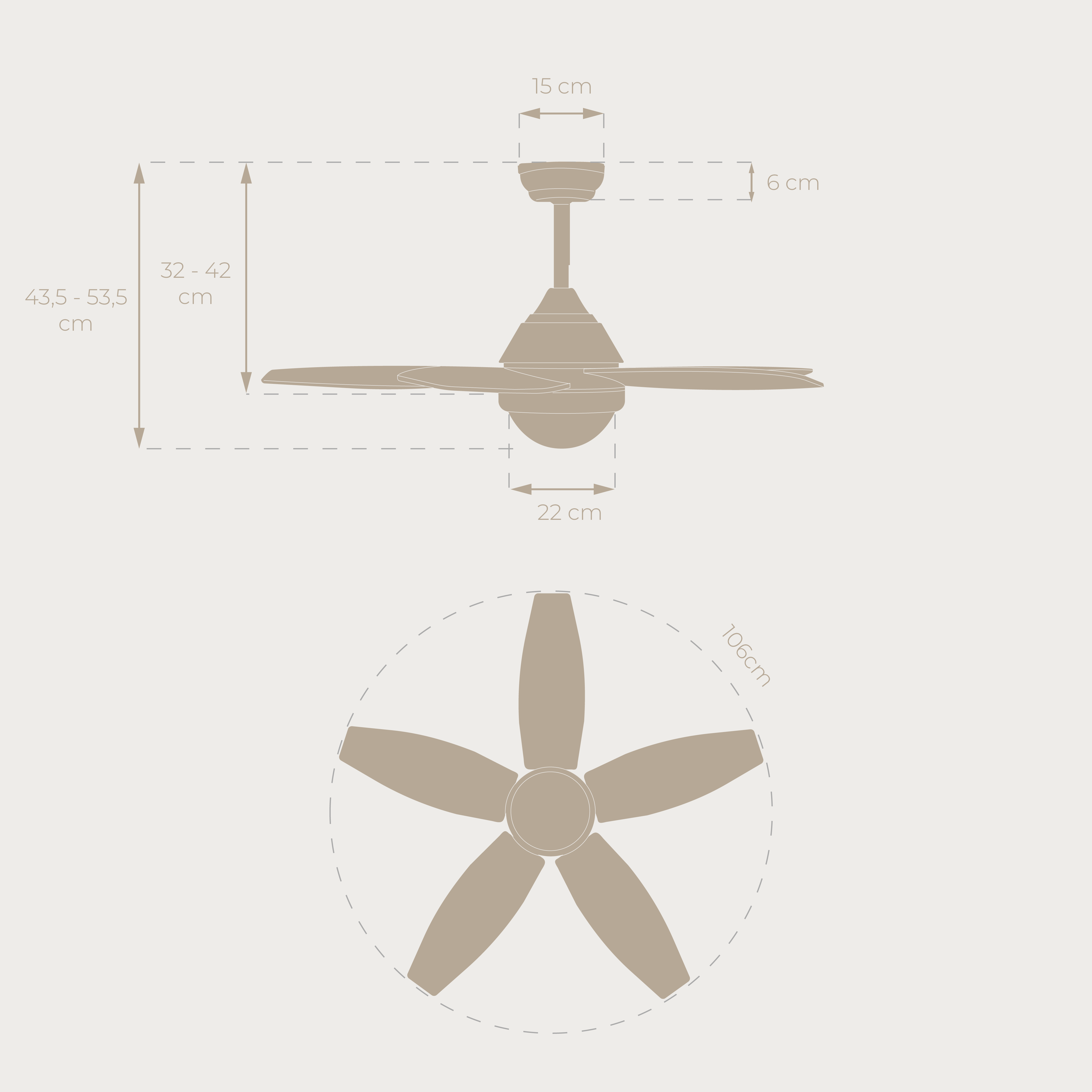 Ventilador de techo EVVO V416 Wood Reacondicionado Clase A