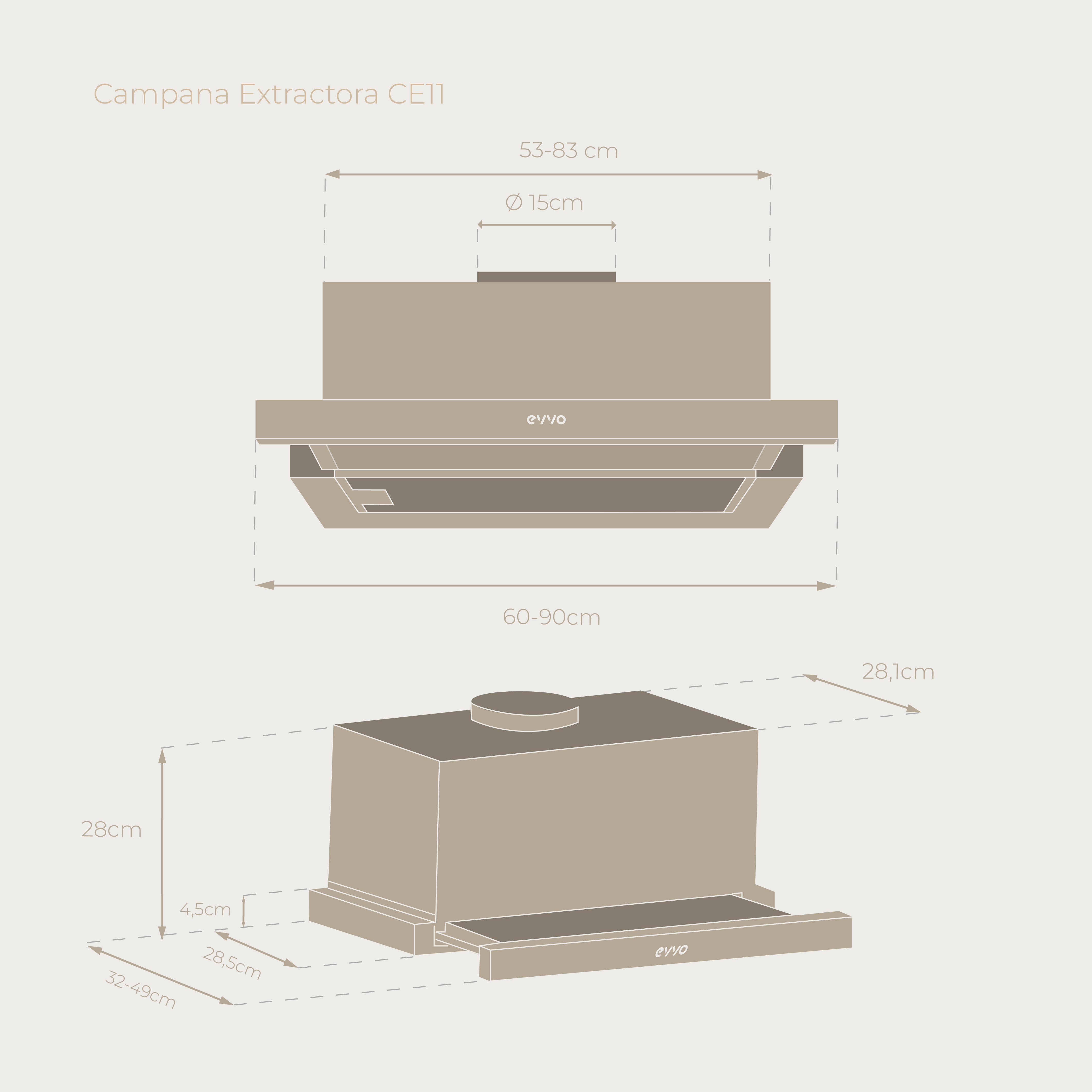 Campana Extractora Telescópica EVVO CE11