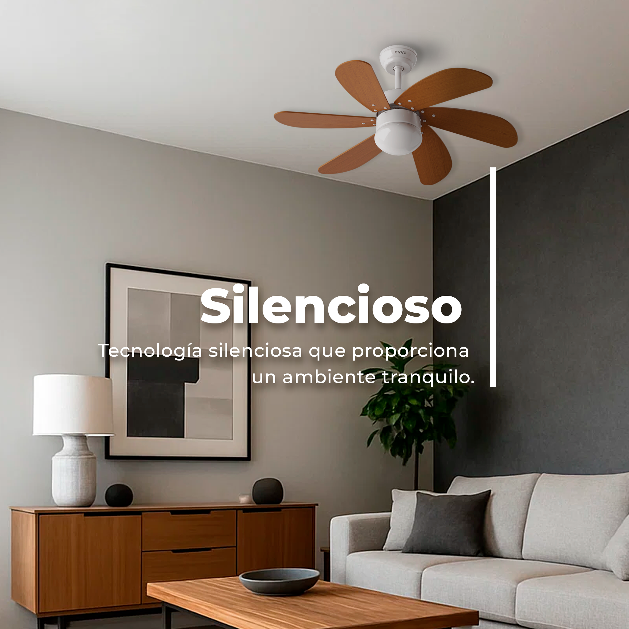 Ventilador de techo EVVO V315 Wood