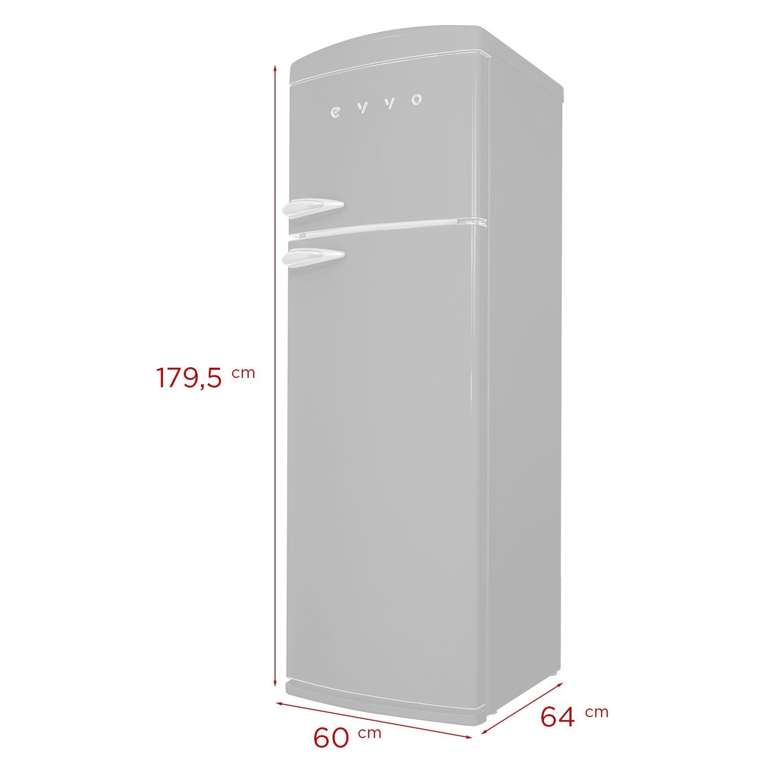 Frigorífico 2 puertas Evvo F50 Retro Reacondicionado Clase A