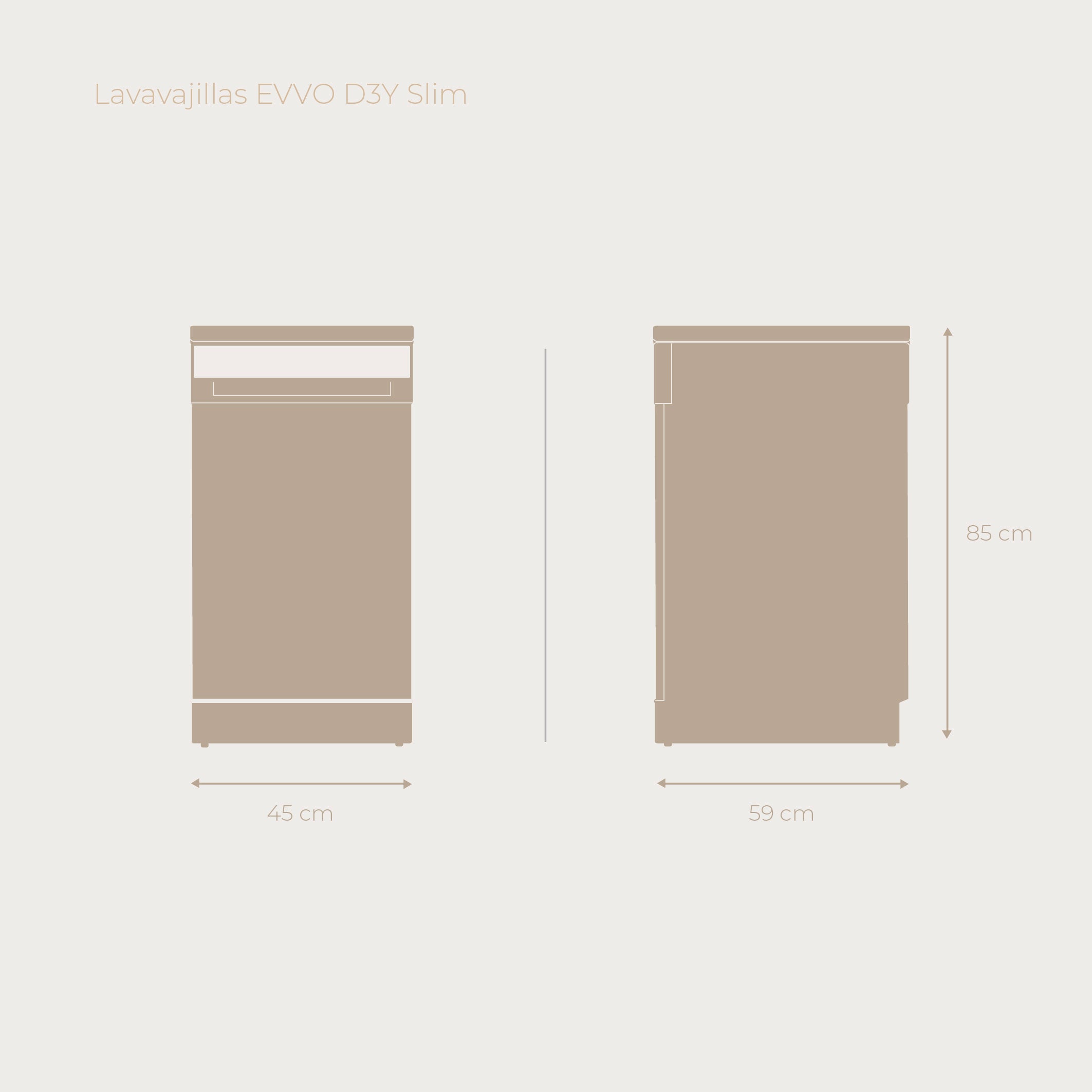 Lavavajillas EVVO D3Y Slim (45 cm)