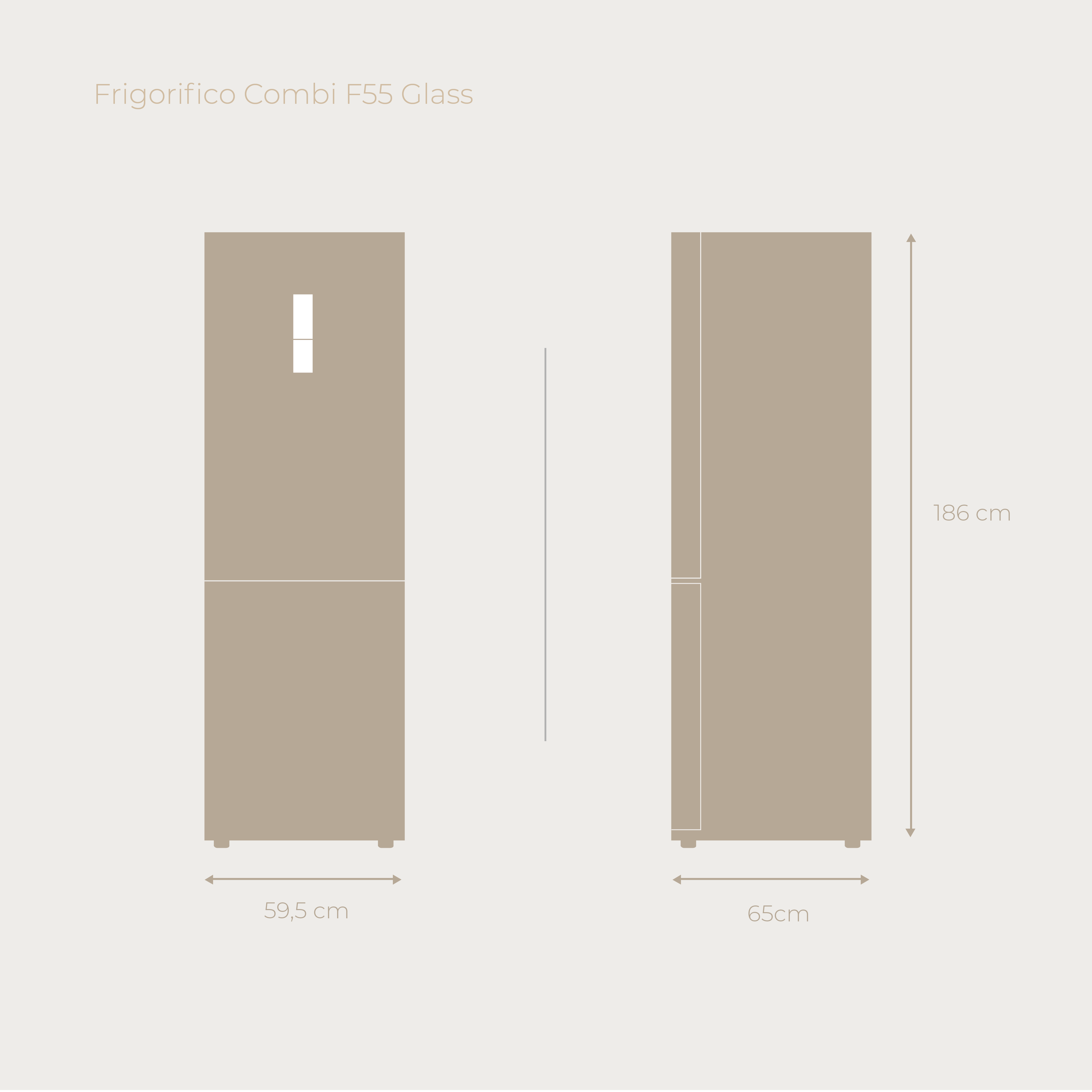 Frigorífico Combi EVVO F60W Glass