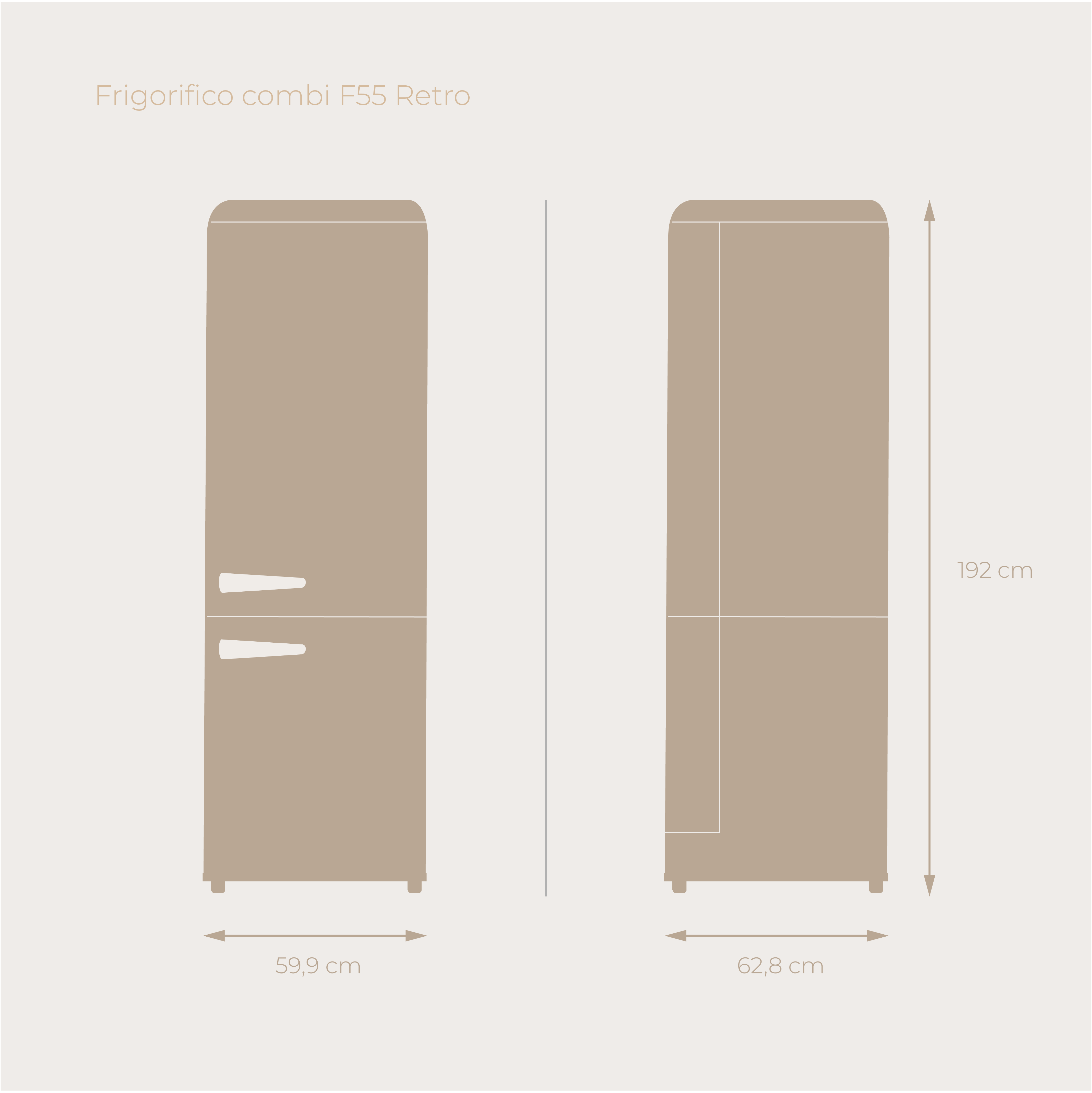 Frigorífico combi EVVO F55 Retro