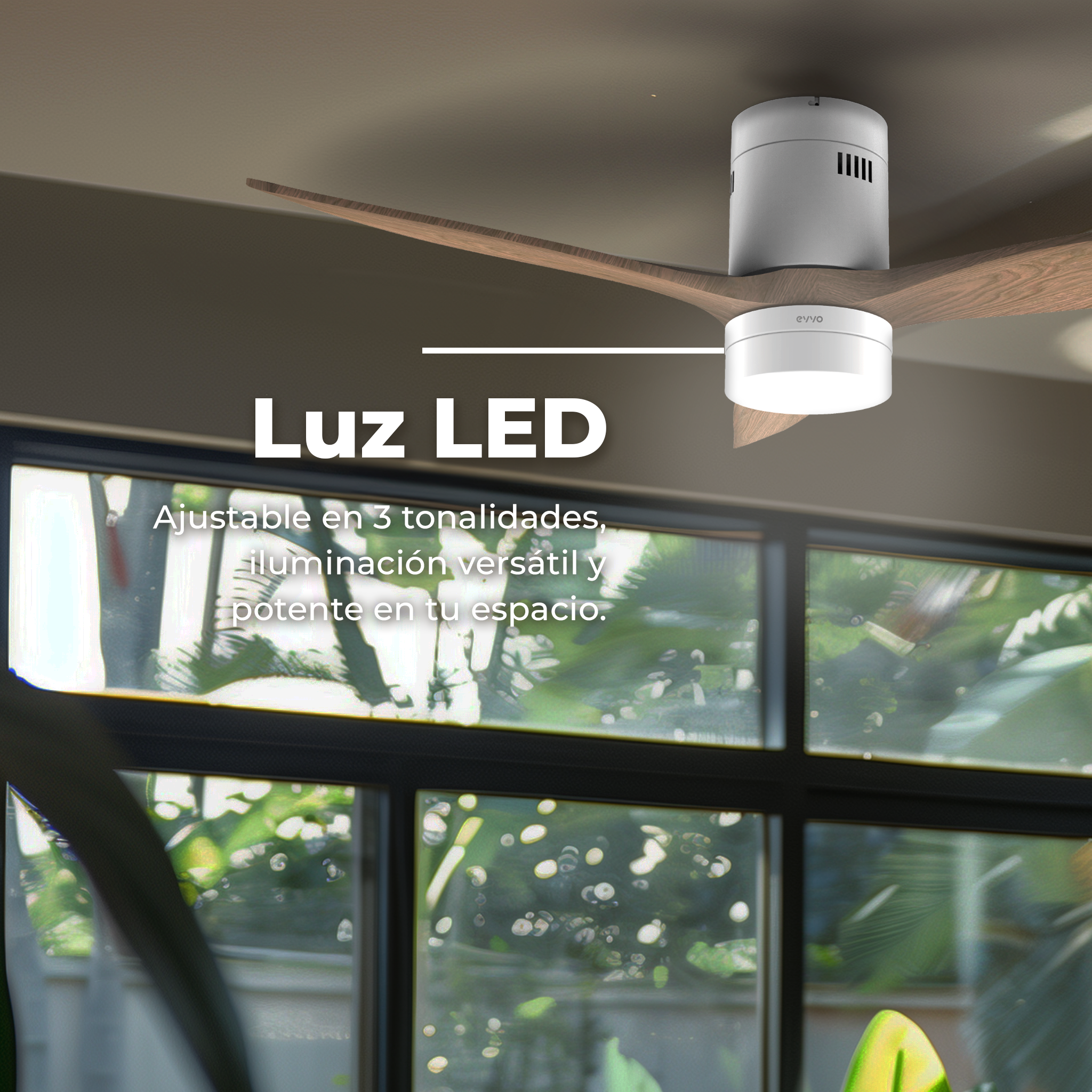 Ventoinha de Teto EVVO V550 Wood Wifi