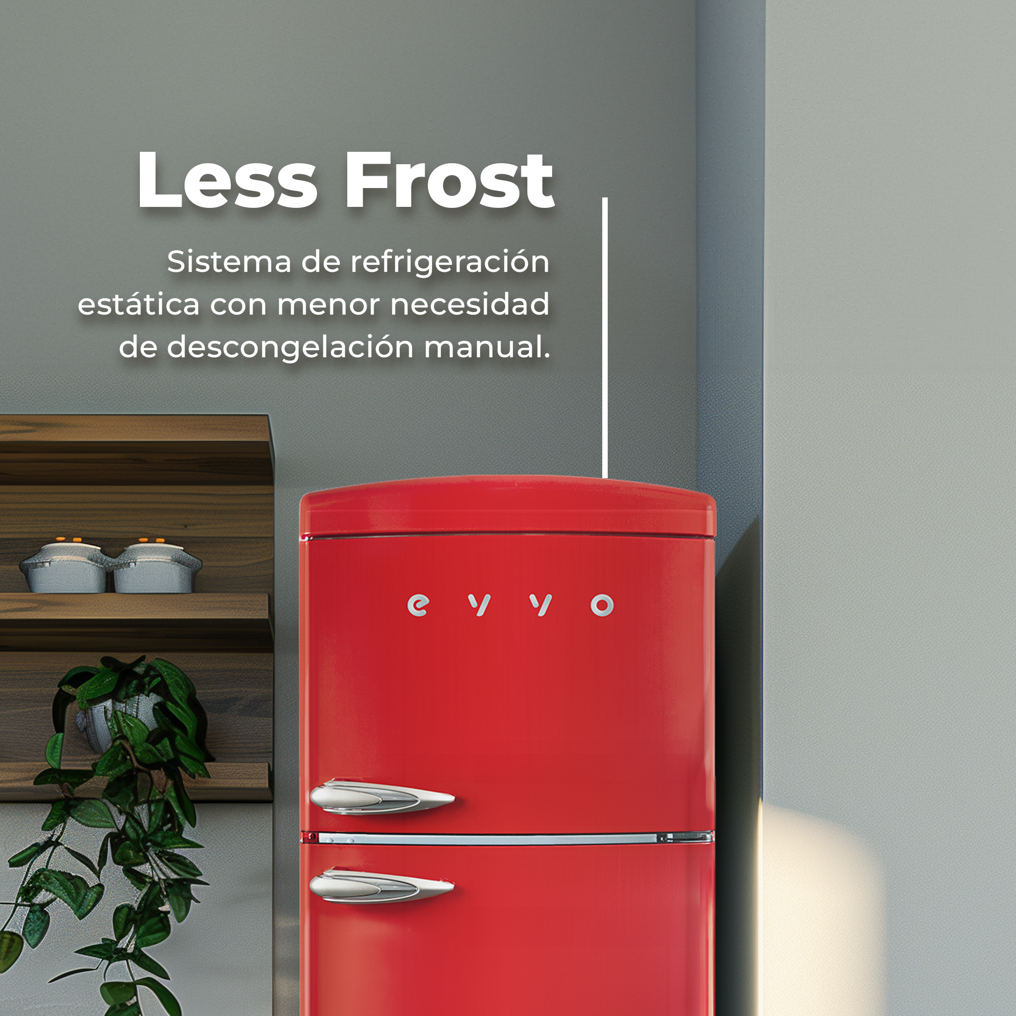 Frigorífico 2 portas Evvo F50 Retro Preto