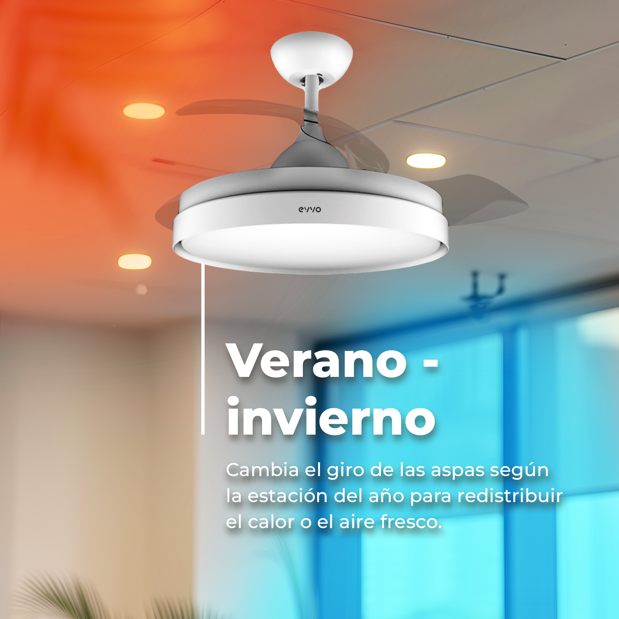 Ventilador de techo EVVO V450 Invisible Reacondicionado Clase A