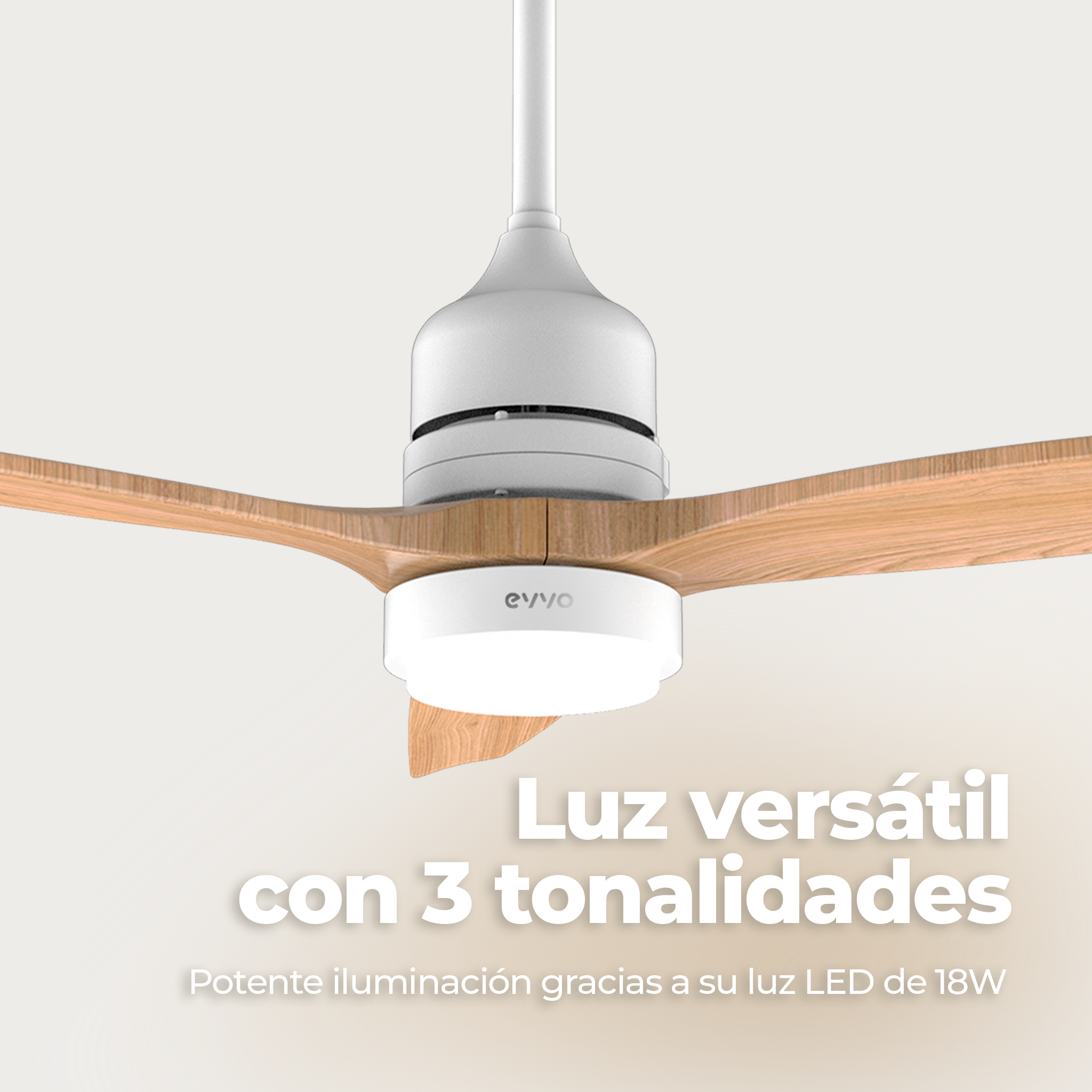 Ventilador de techo EVVO V540 Wood Reacondicionado Clase A