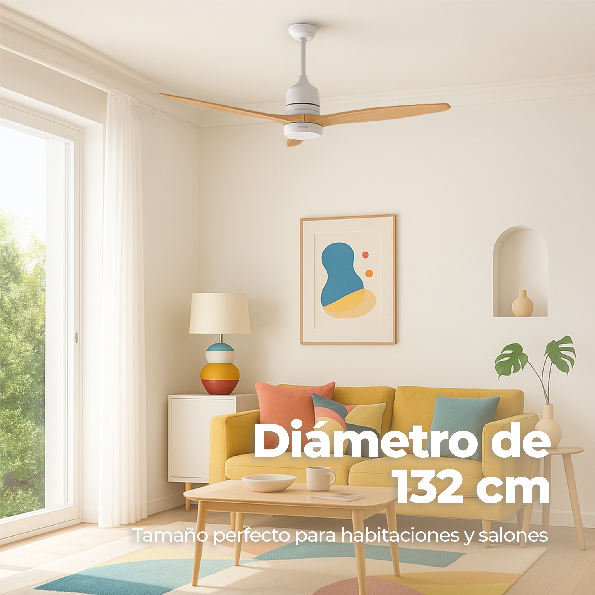 Ventilador de techo EVVO V540 Wood Reacondicionado Clase A