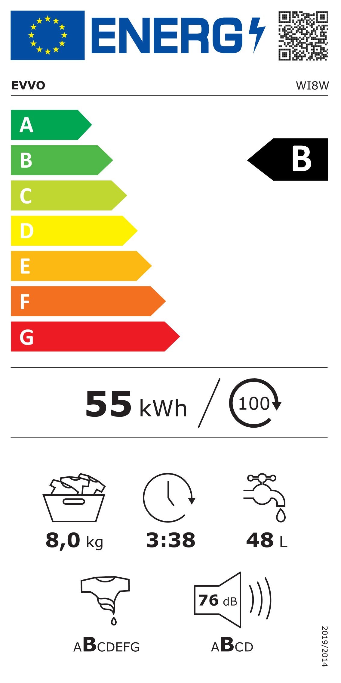 LAVADORA INTEGRABLE EVVO I8W