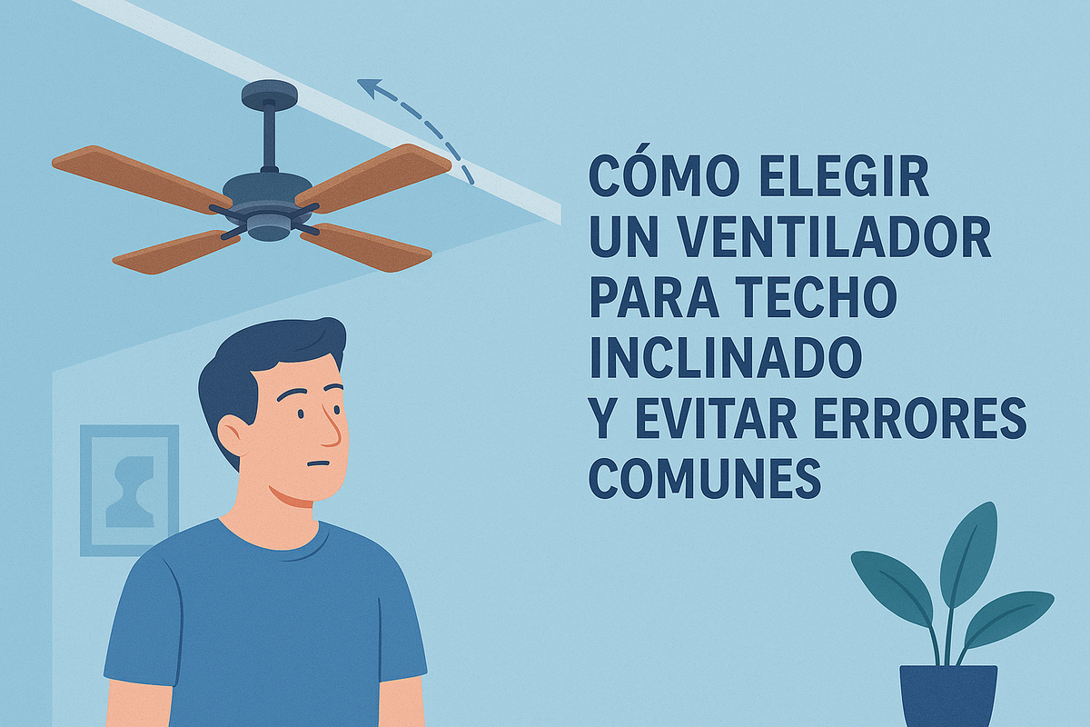 Cómo elegir un ventilador para techo inclinado y evitar errores comune