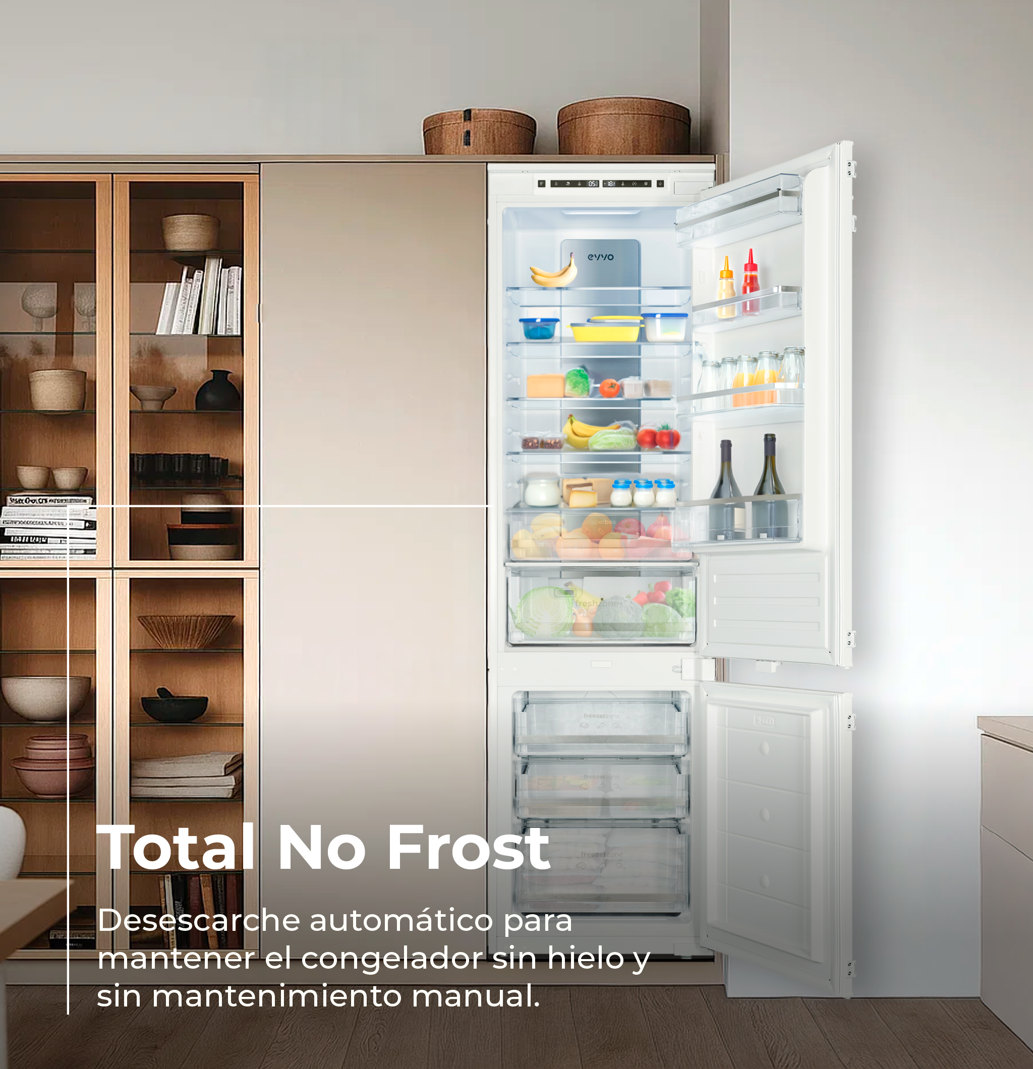 Frigorífico Combi EVVO F60W Glass