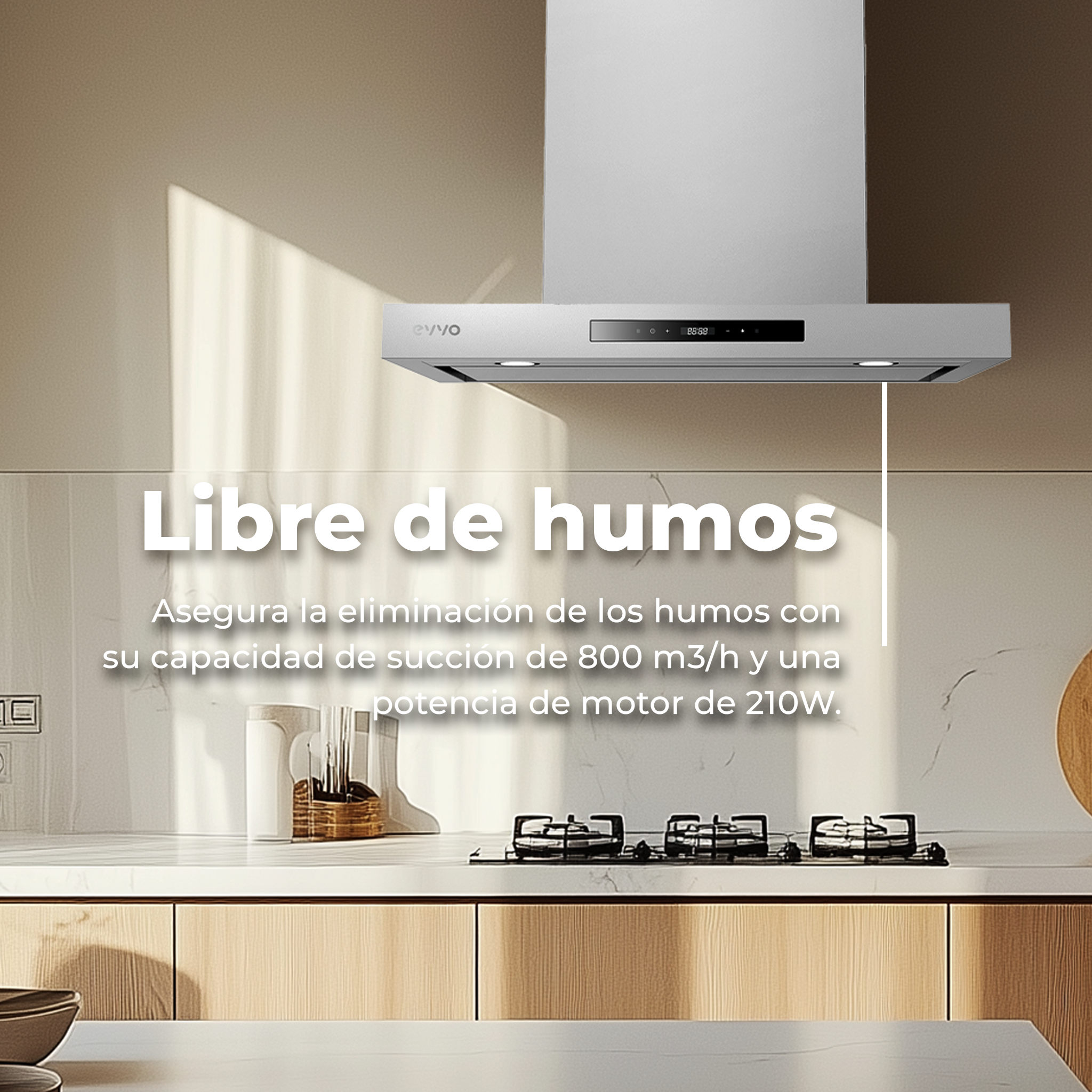 Campana Extractora Decorativa EVVO CE32 Inox