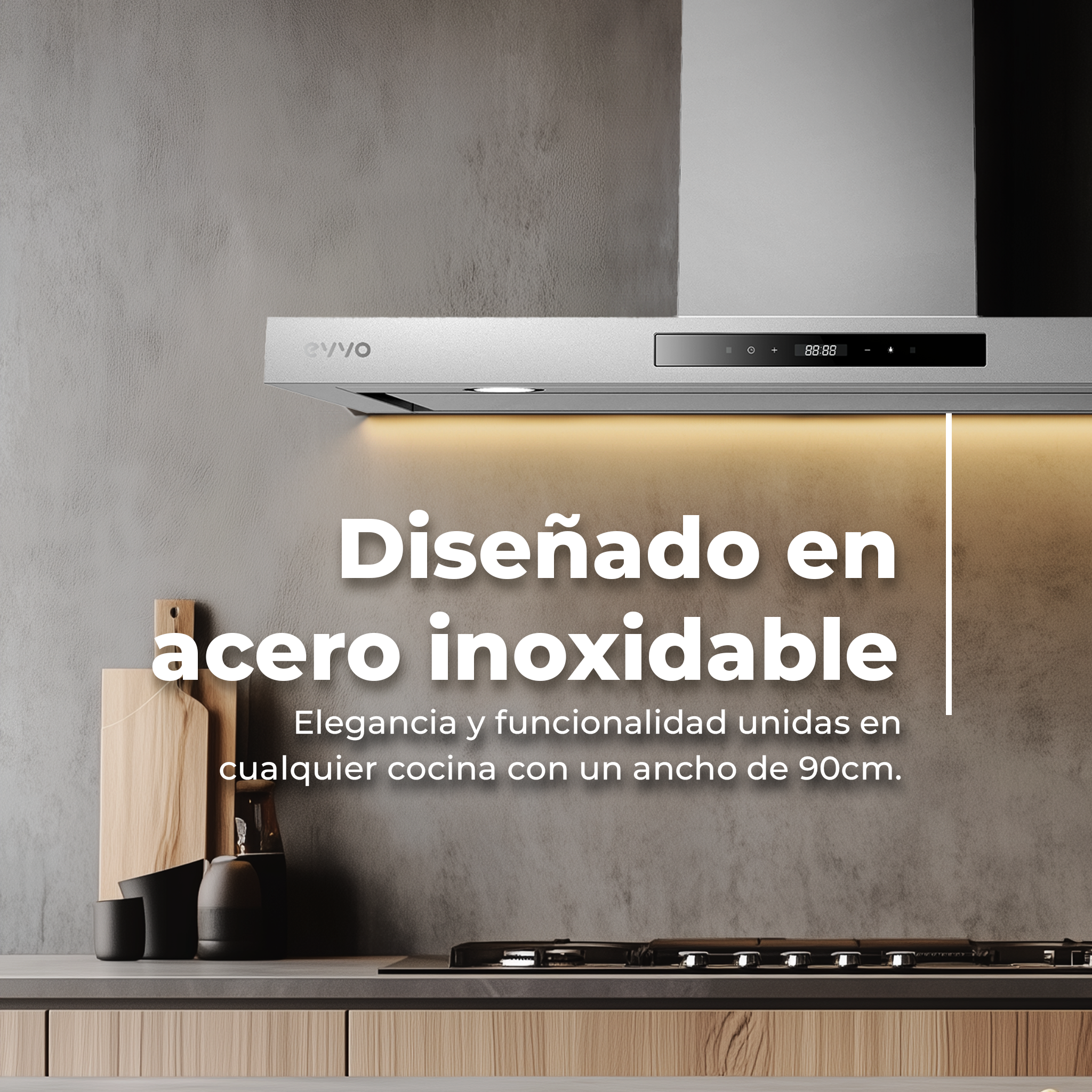 Campana Extractora Decorativa EVVO CE37 Inox