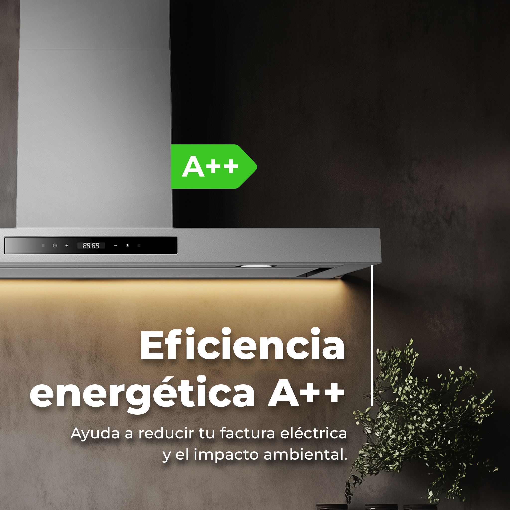 Campana Extractora Decorativa EVVO CE37 Inox