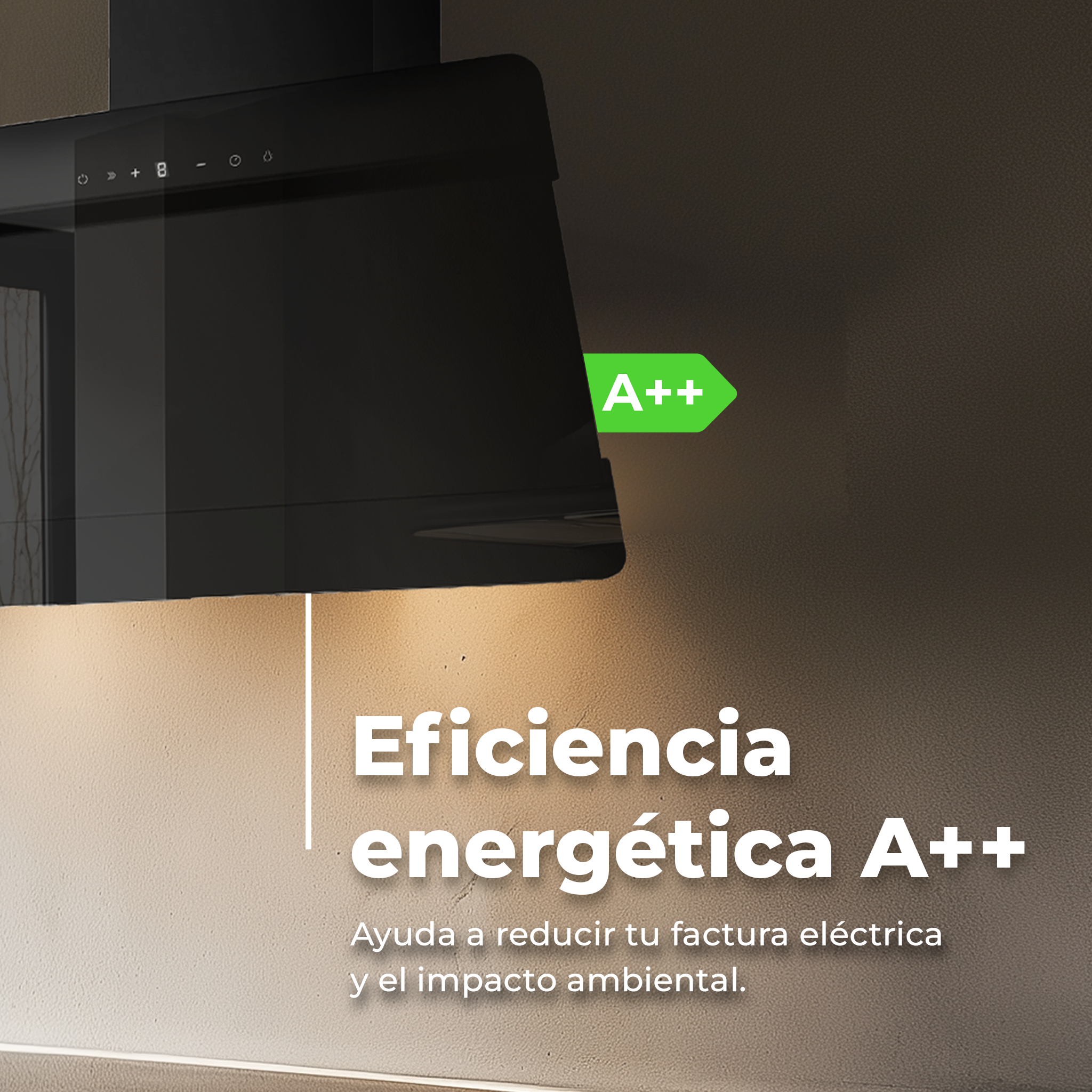 Campana Extractora Decorativa EVVO CE42 Cristal Black