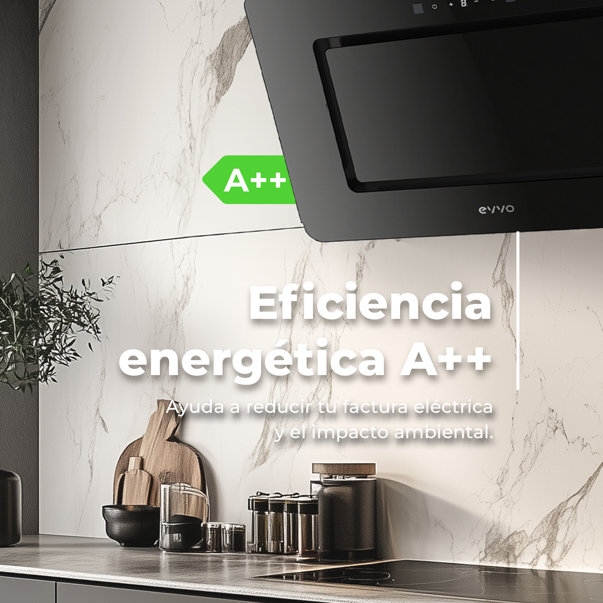 Campana Extractora Decorativa EVVO CE43 Cristal