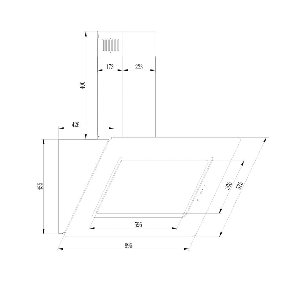 Campana Extractora Decorativa EVVO CE48 Cristal