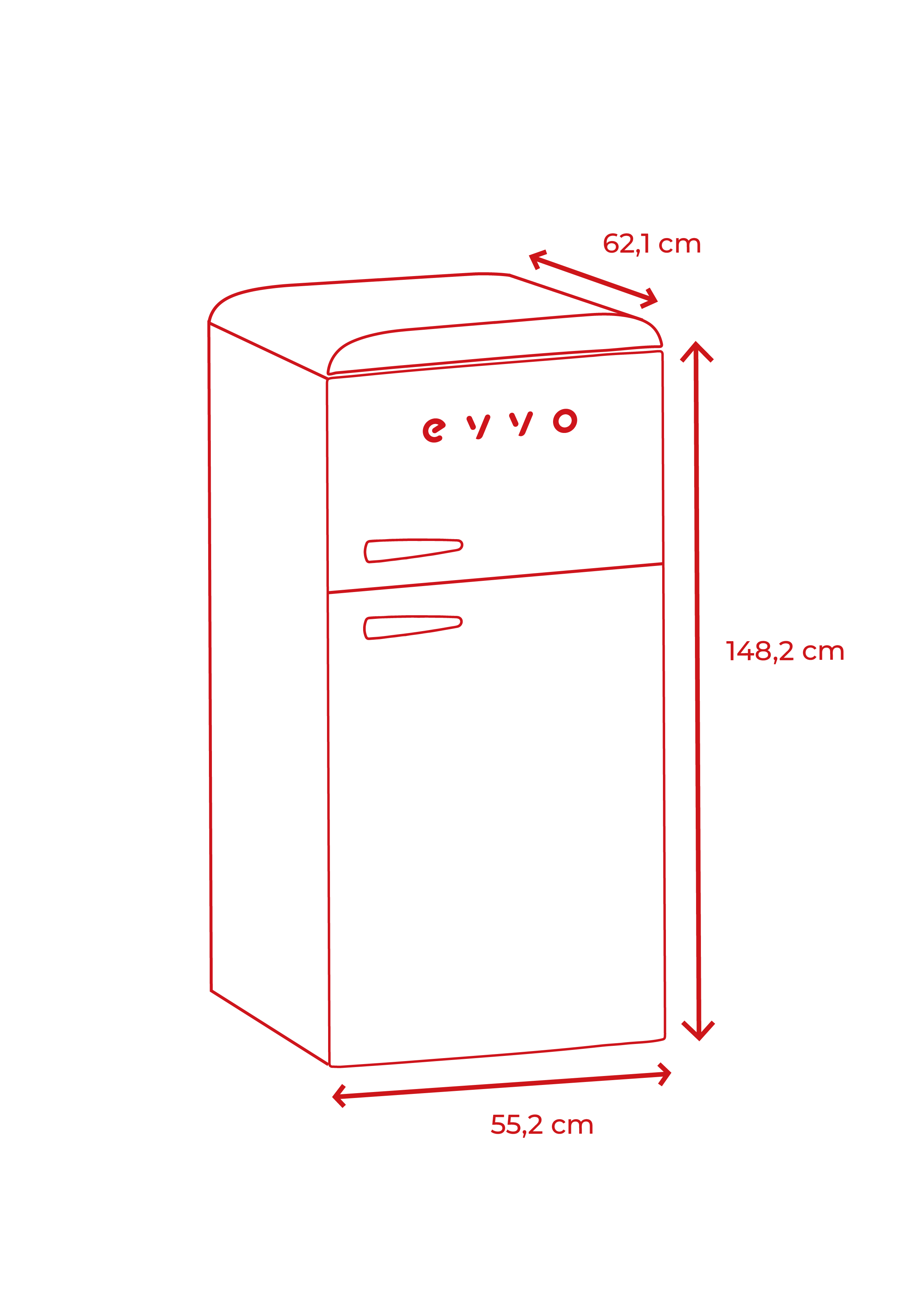 Frigorífico 2 puertas EVVO F45 Retro