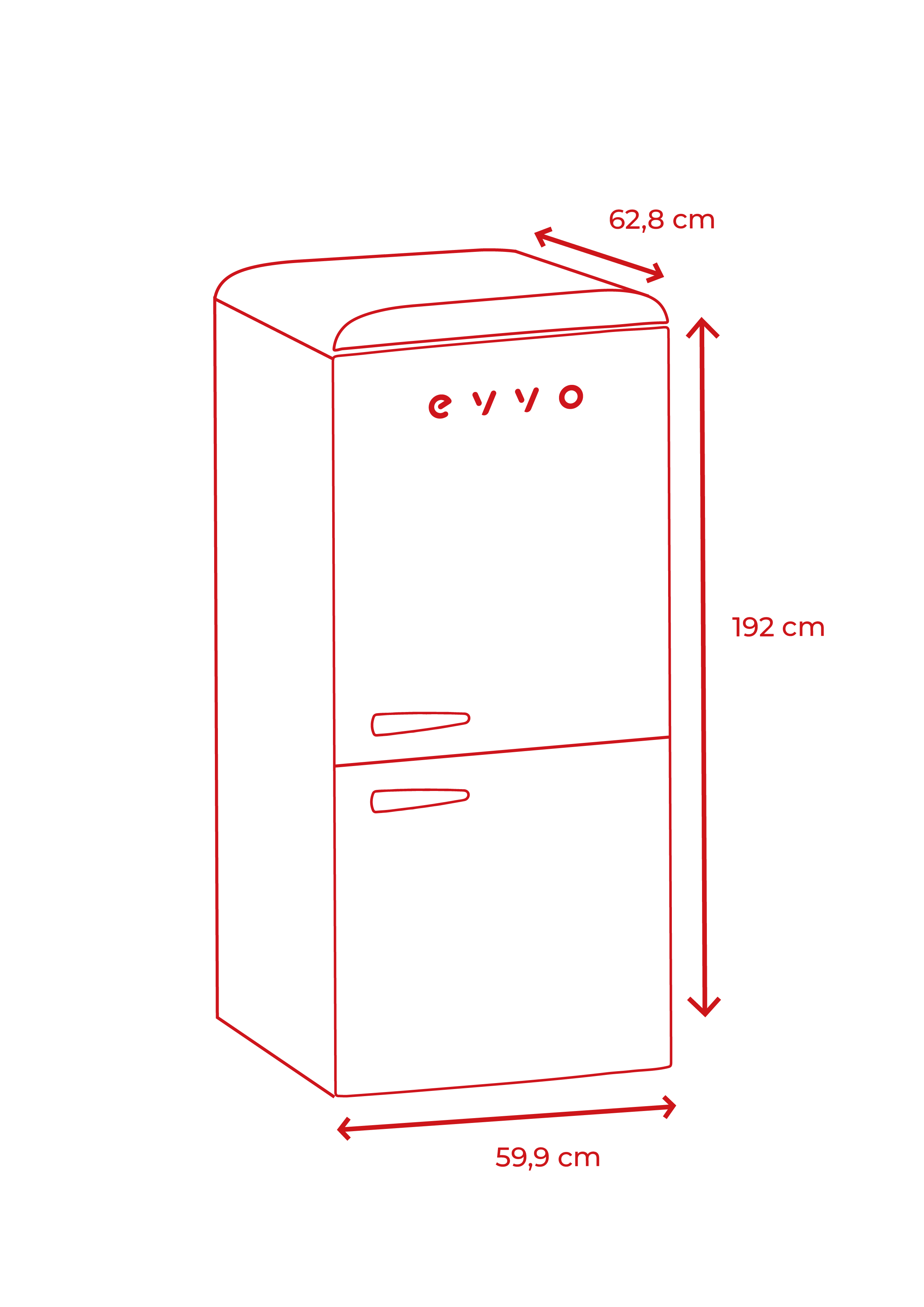 Frigorífico combi EVVO F55 Retro