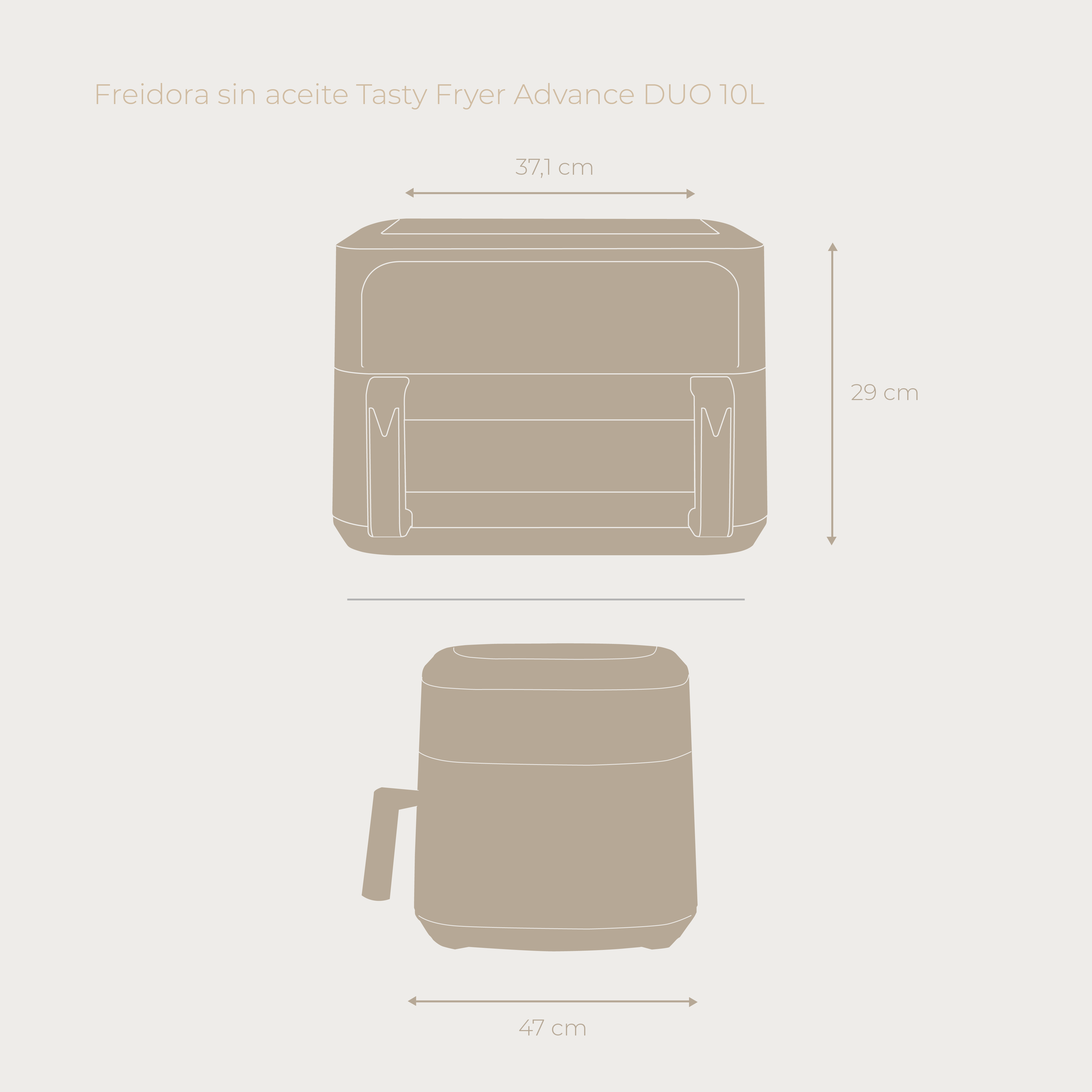 Freidora sin aceite EVVO Tasty Fryer Advance DUO 10L