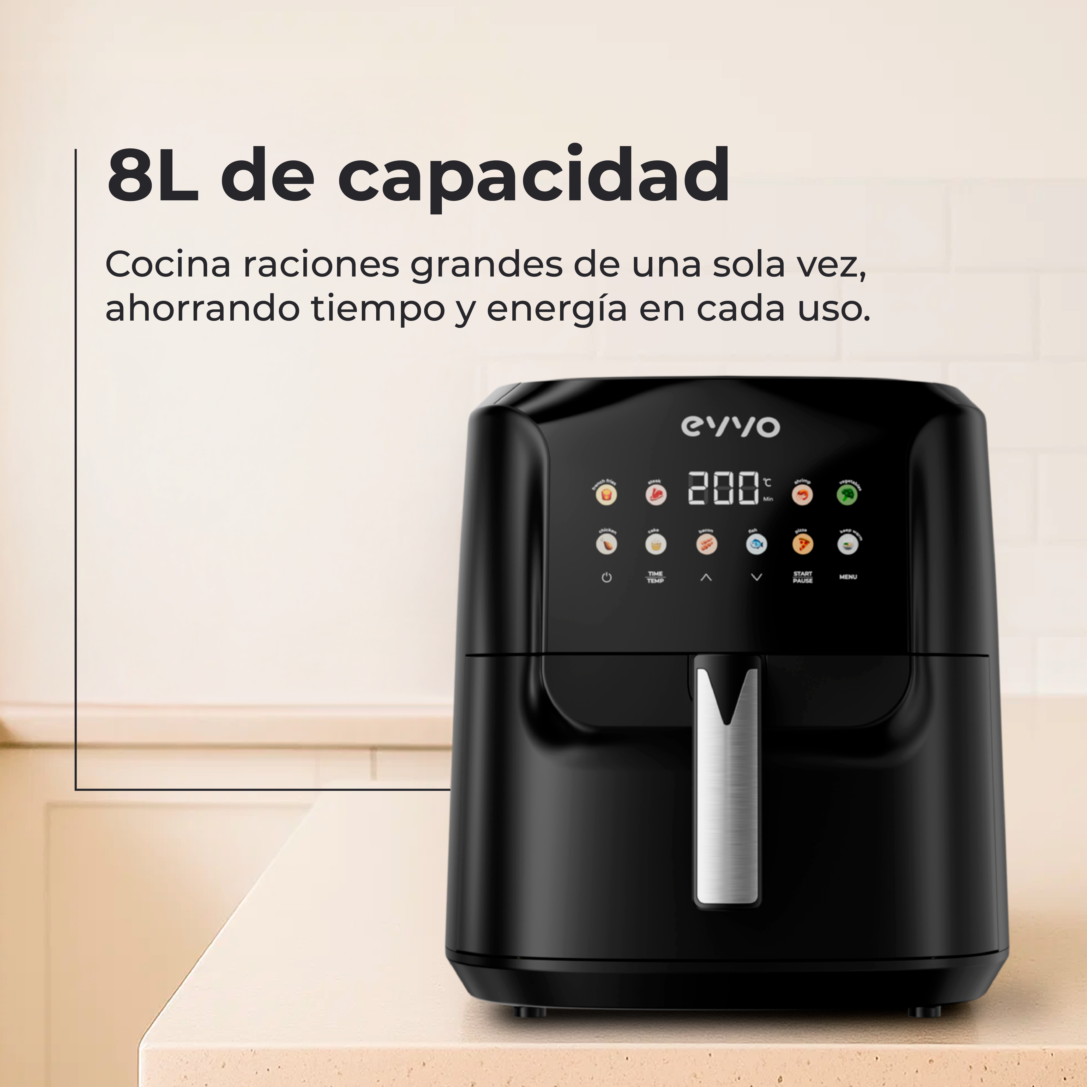 Freidora sin aceite EVVO Tasty Fryer Advance 8L