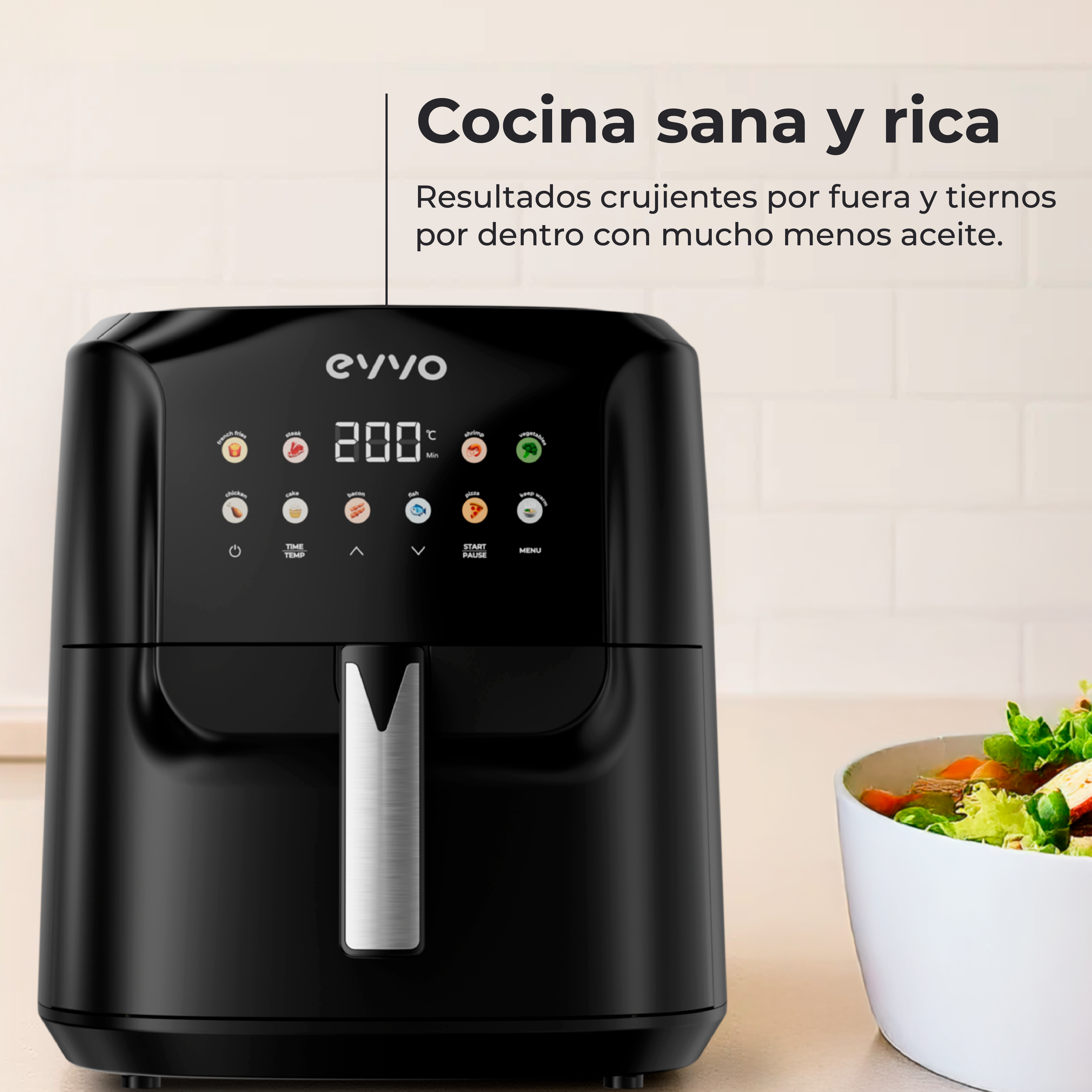 Freidora sin aceite EVVO Tasty Fryer Advance 8L