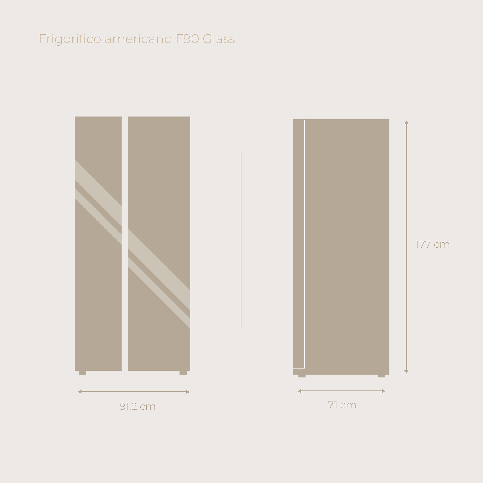 Frigorífico Americano EVVO F90B Glass