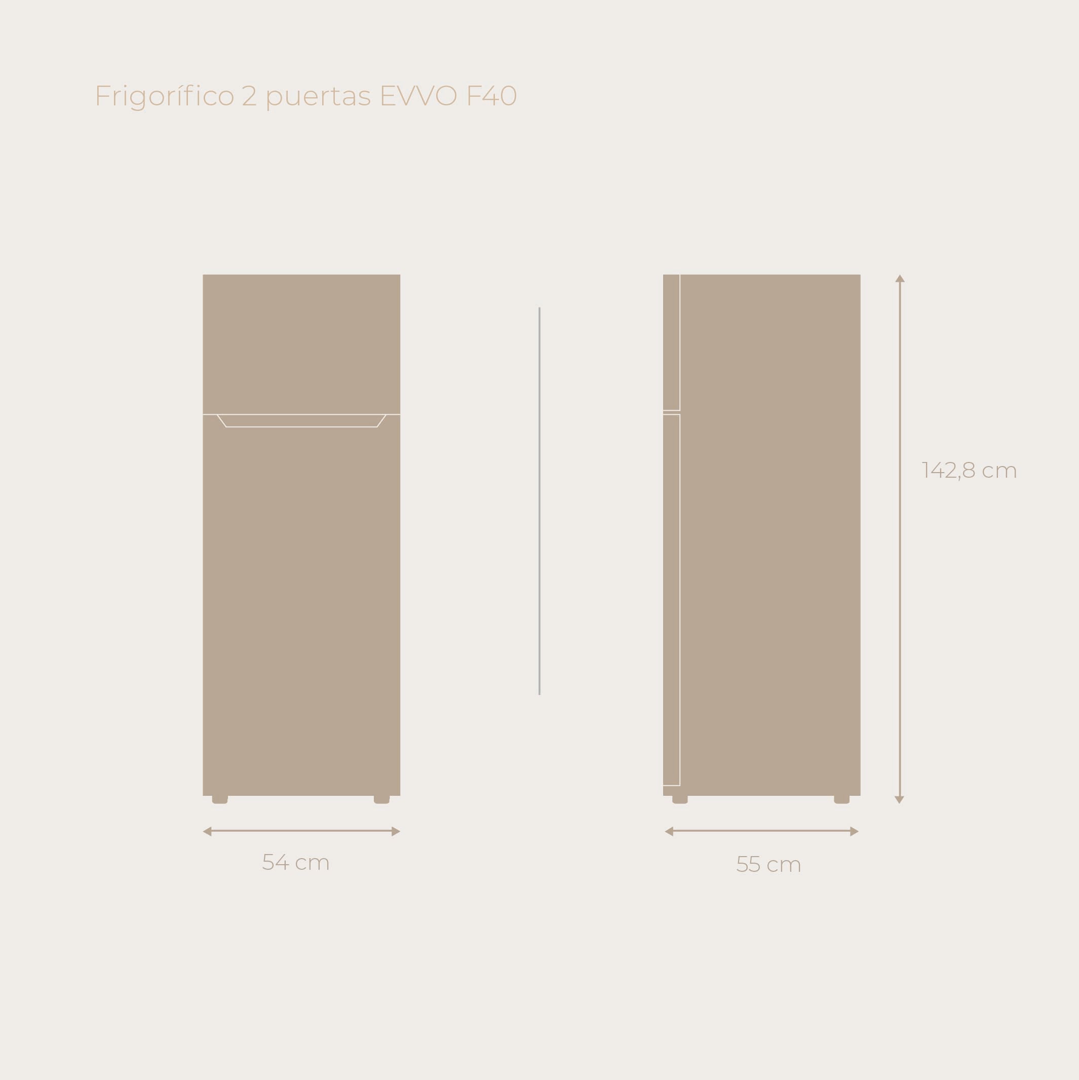 Frigorífico 2 puertas EVVO F40